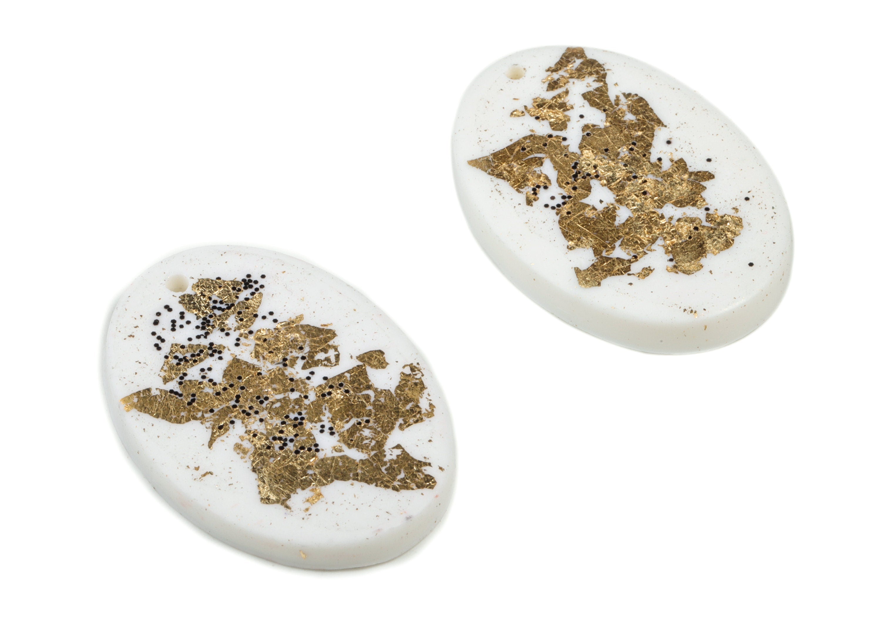 PolymerClay Oval Earring Charms - PolymerClay Oval Pandant - Earring Findings - Jewelry Handmade - 35.59x25x4.13mm- PC2268A - DOMEDBAZAAR