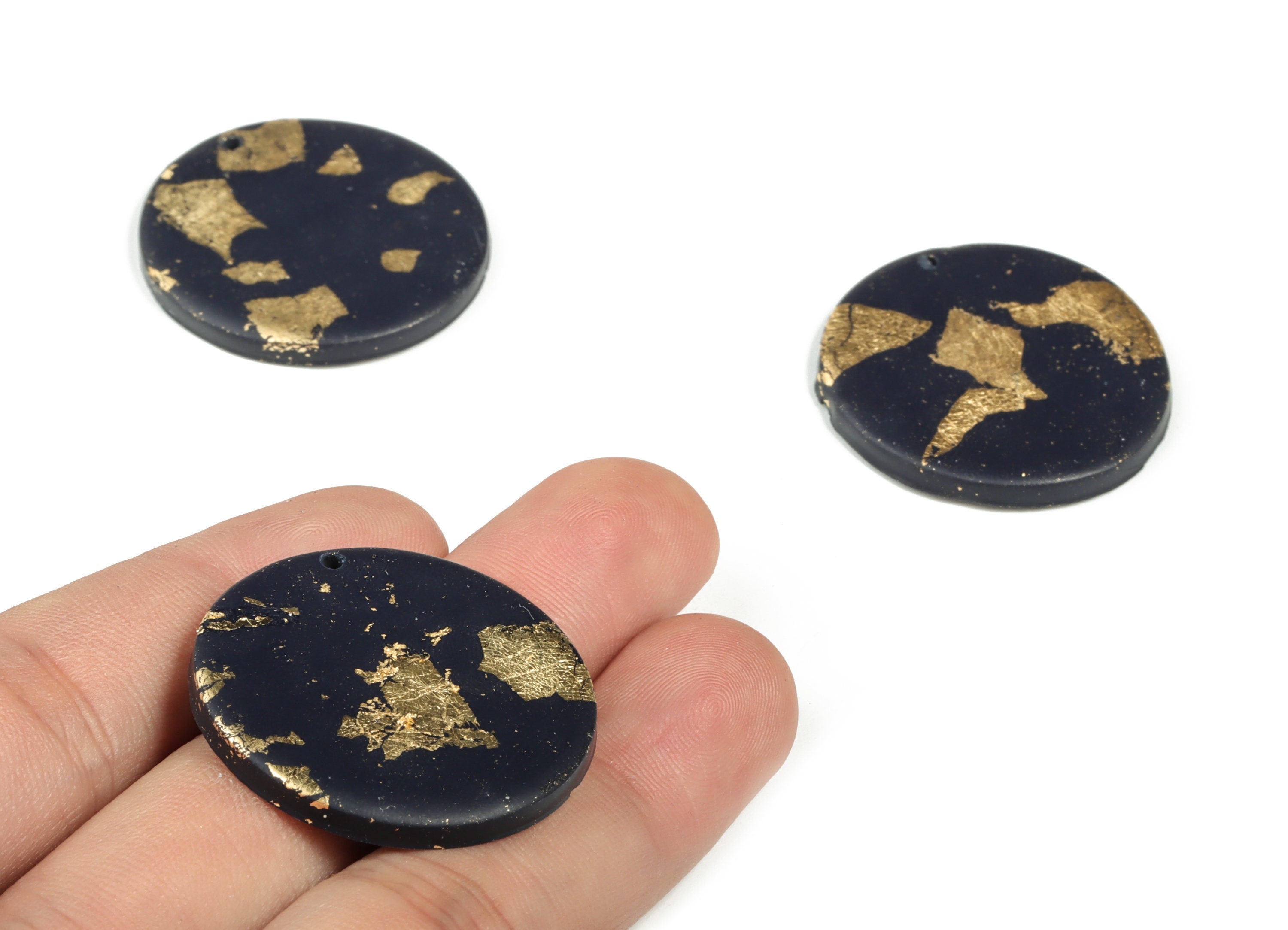 PolymerClay Round Earring Charms - PolymerClay Circle Pandant - Earring Findings - Jewelry Handmade - 30.25x30.25x3.11mm - PC2264A - DOMEDBAZAAR