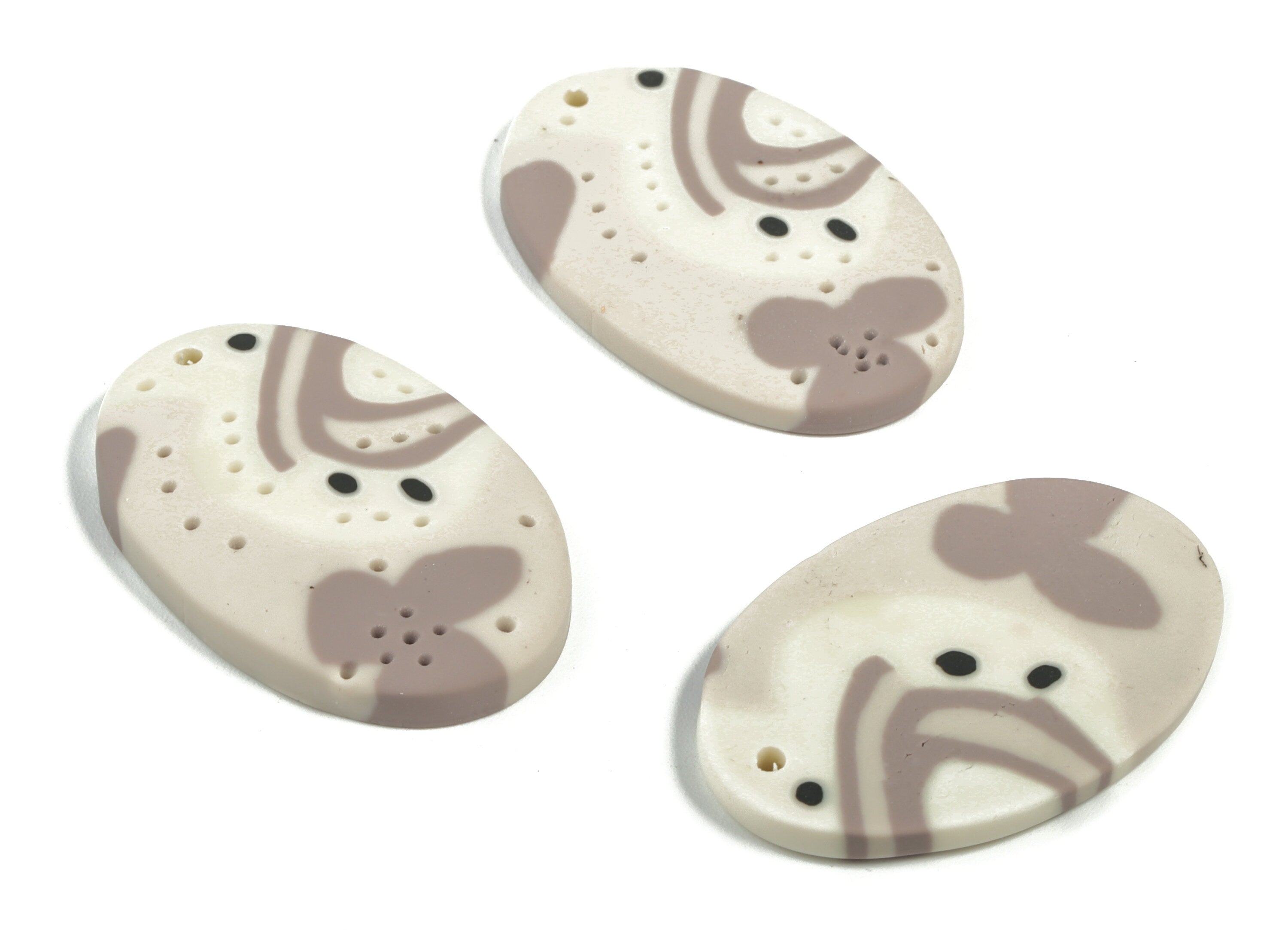 PolymerClay Oval Earring Charms - PolymerClay Oval Pandant - Earring Findings - Jewelry Handmade - 35.83x24.09x4.57mm- PC2268B - DOMEDBAZAAR