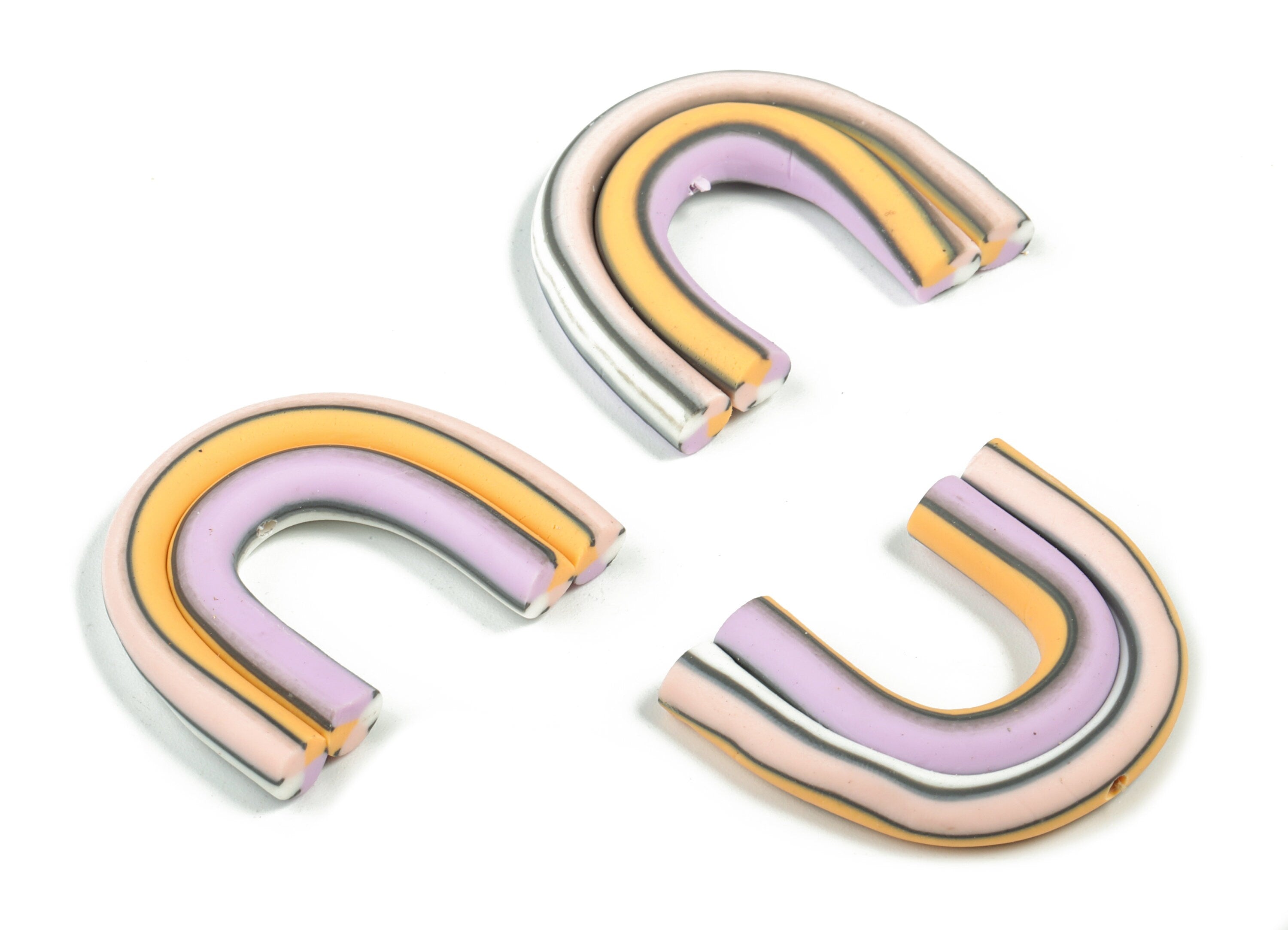 PolymerClay Rainbow Earring Charms - PolymerClay Rainbow Pandant - Earring Findings - Jewelry Handmade - 34.22x29.59x5.97mm - PC2262 - DOMEDBAZAAR