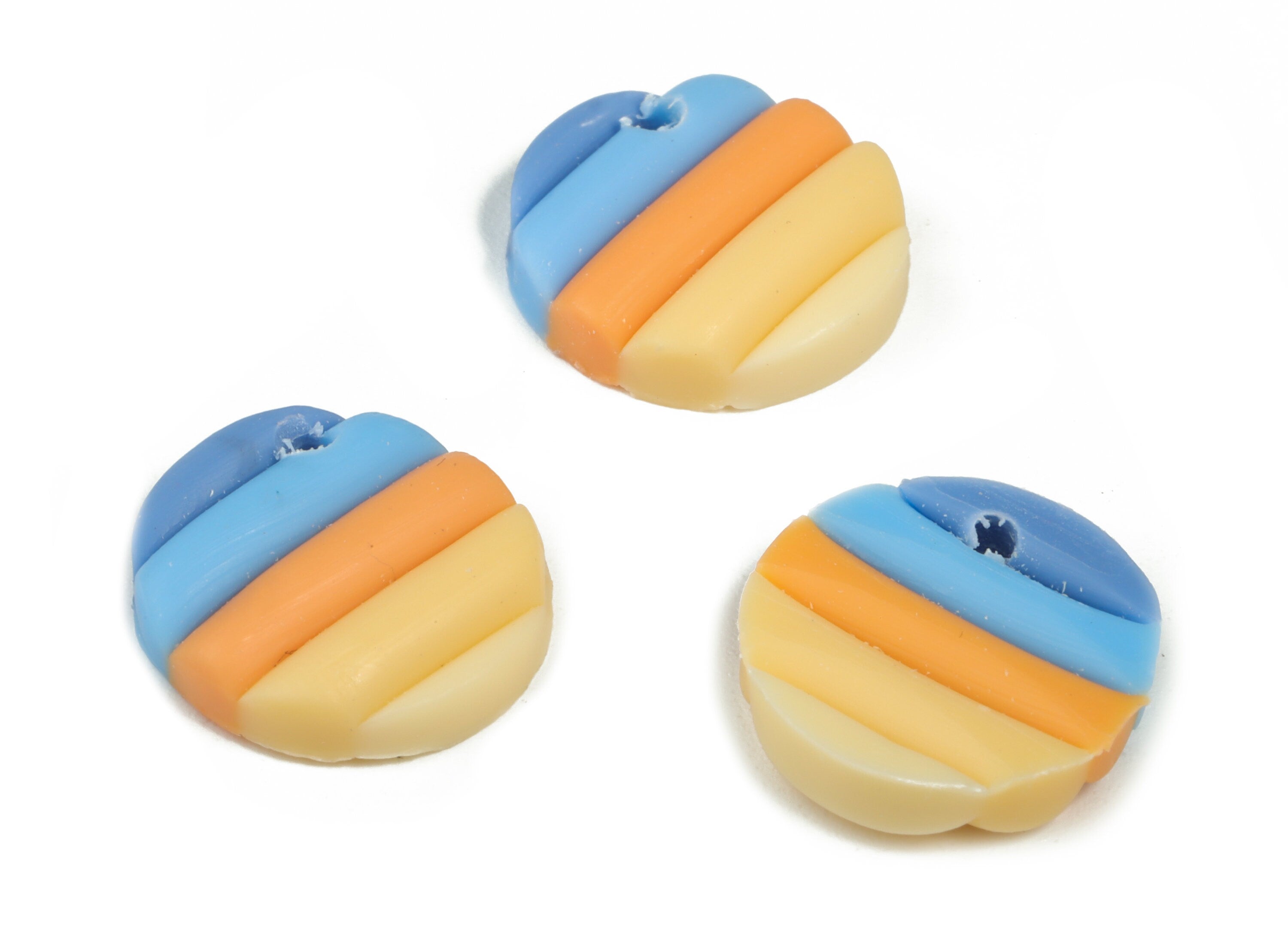 PolymerClay Round Earring Charms - PolymerClay Circle Pandant - Earring Findings - Jewelry Handmade - 15.02x14.66x3.75mm - PC2296 - DOMEDBAZAAR