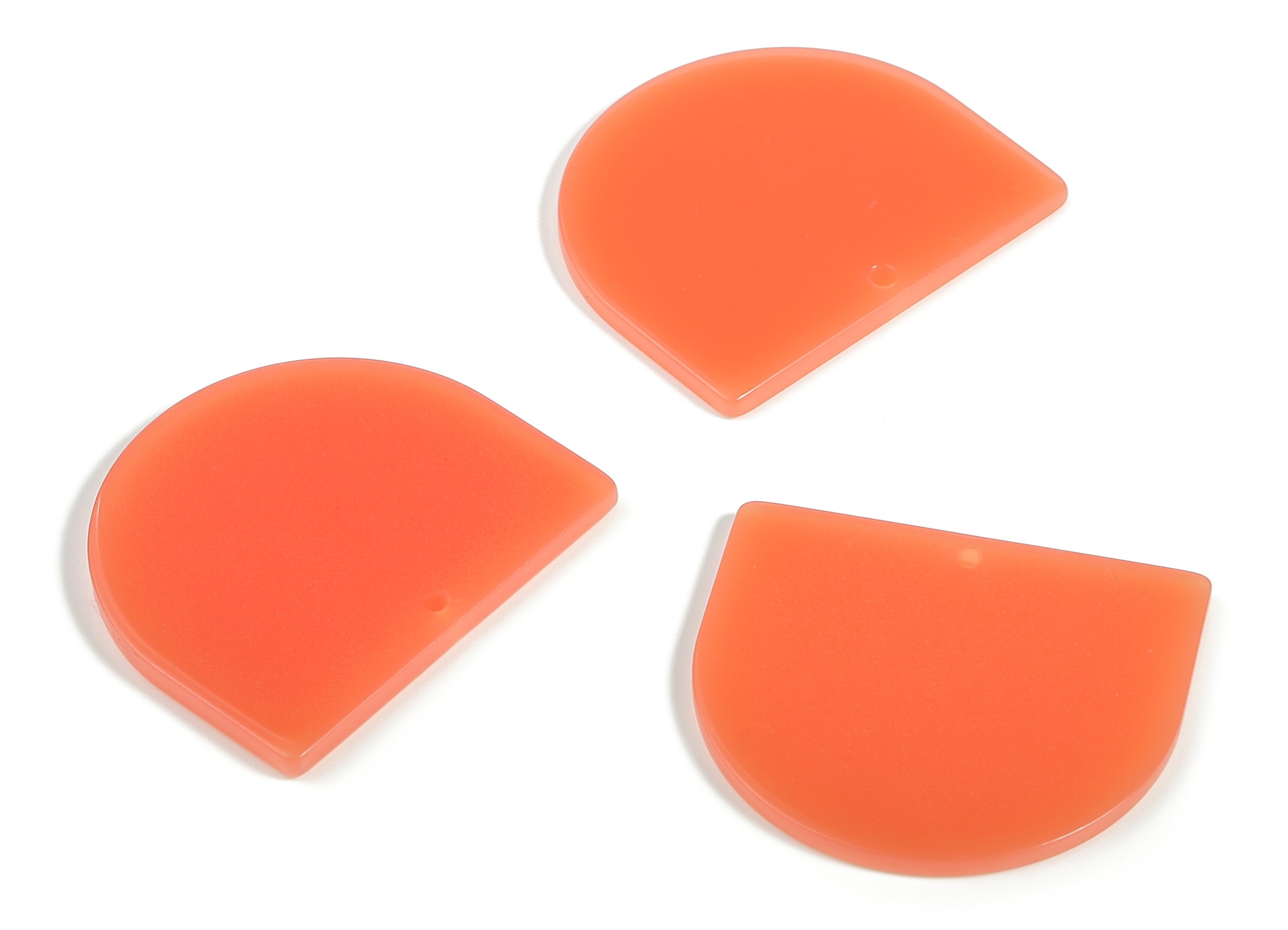 Acrylic D Earring Charms - Semi Circle Pendant - Earring Findings - Jewelry Supplies - Color Code: A614 - 33.53x29.16x2.12mm - AC1094-A614 - DOMEDBAZAAR