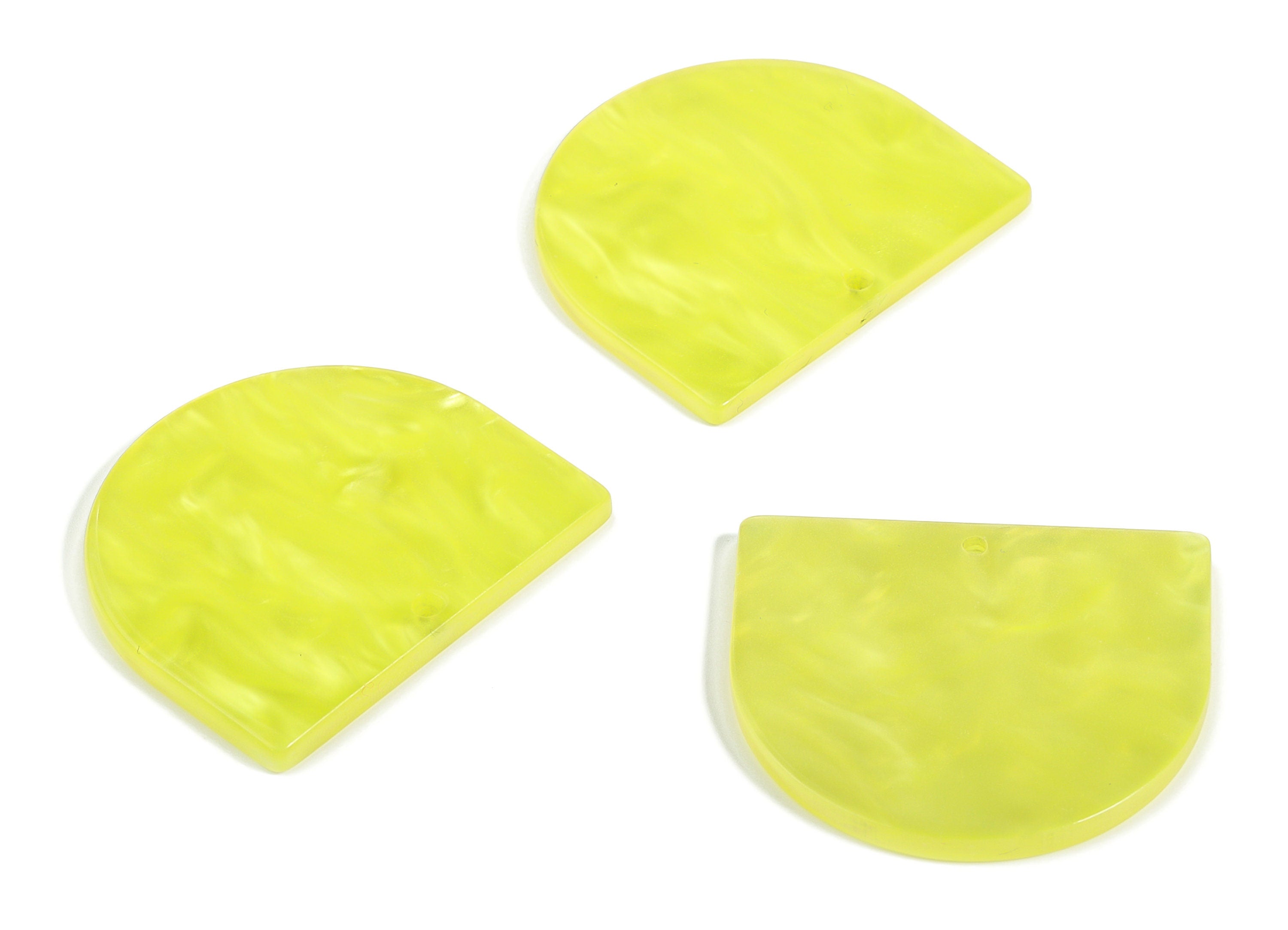 Acrylic D Earring Charms - Semi circle Pendant - Earring Findings - Jewelry Supplies - Color Code: A620 - 33.64x29.27x2.73mm - AC1094-A620 - DOMEDBAZAAR