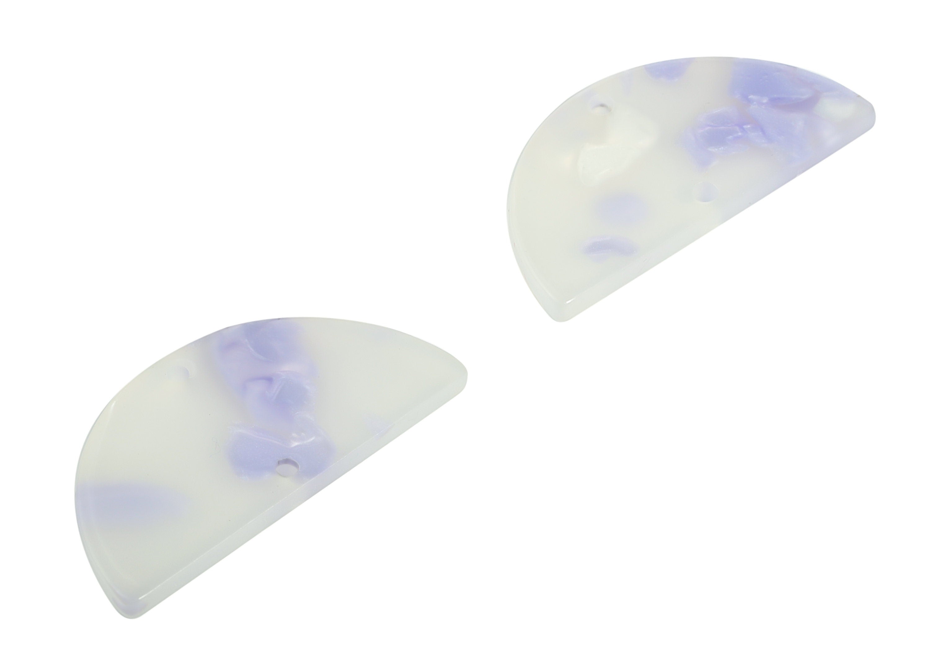 Acrylic Semicircle Earring Connectors - Acrylic Half Moon Charms - 2 Holes - Jewelry Supplies - Color Code:A595 - 34x17x2.4mm - AC1218-A595 - DOMEDBAZAAR