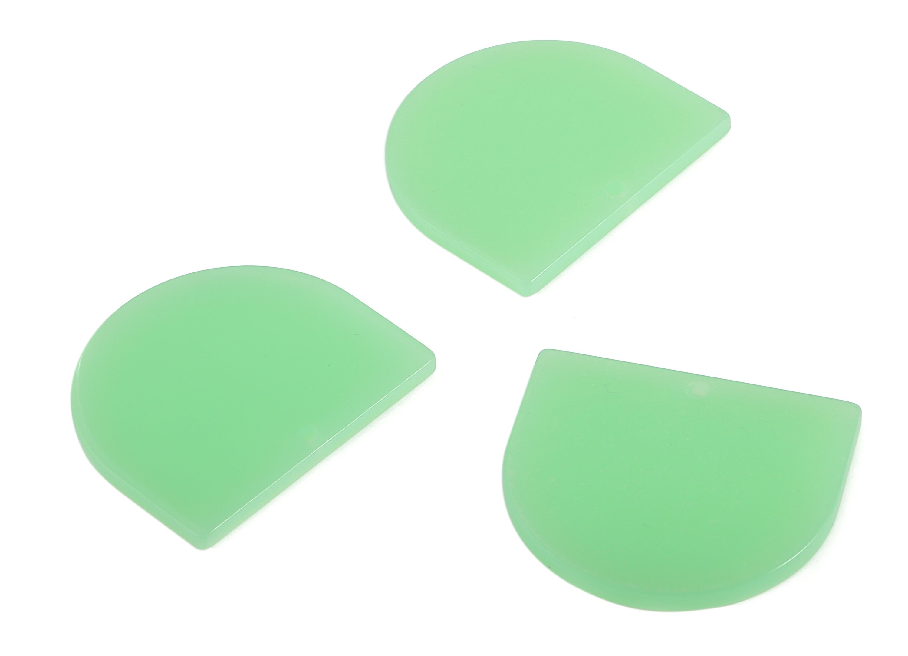 Acrylic D Earring Charms - Luminous Earrings -  Phosphor Semi Circle Pendant - Earrings Color Code: A611 - 33.27x29.17x2.48mm - AC1094-A611 - DOMEDBAZAAR