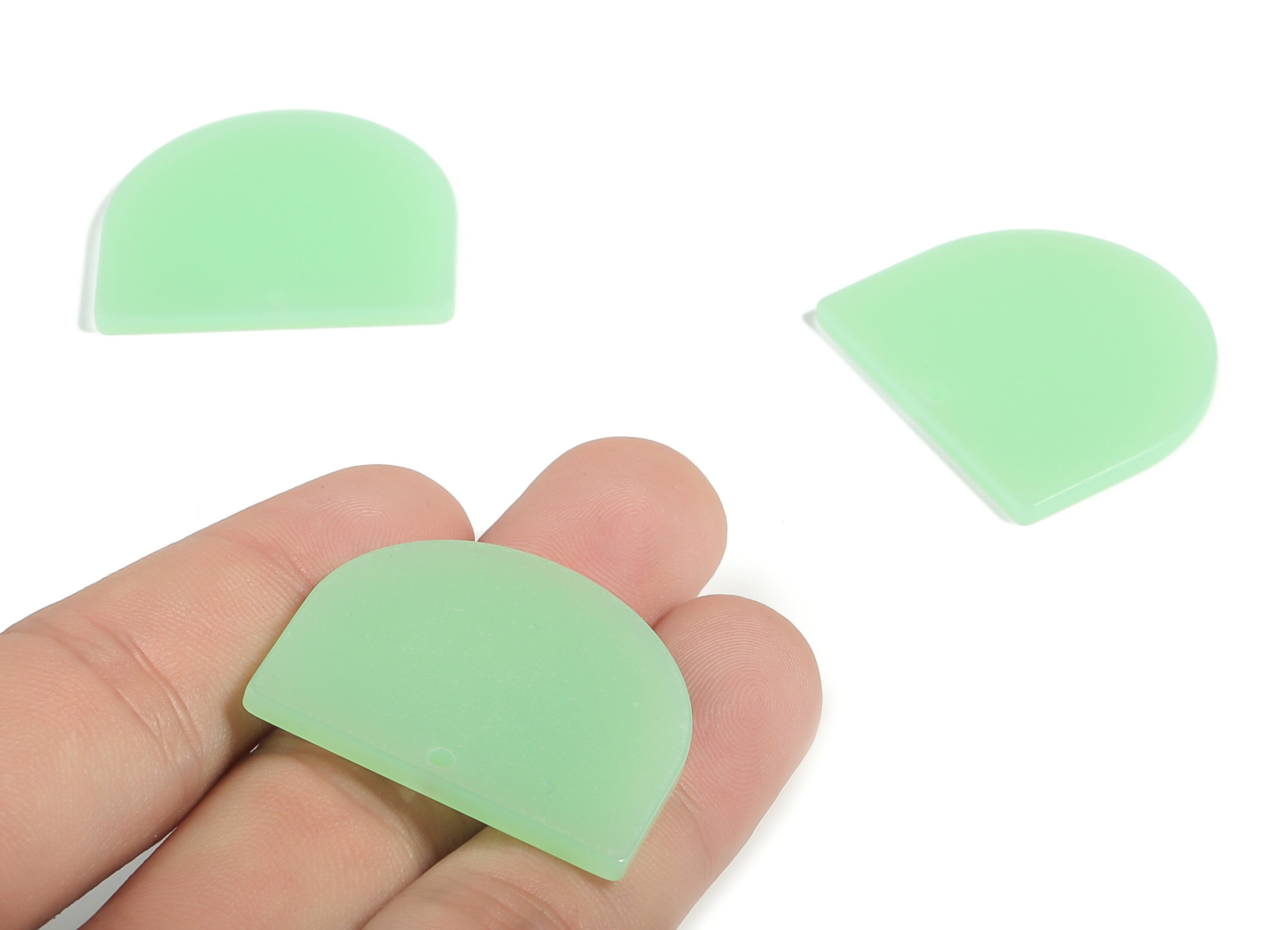 Acrylic D Earring Charms - Luminous Earrings -  Phosphor Semi Circle Pendant - Earrings Color Code: A611 - 33.27x29.17x2.48mm - AC1094-A611 - DOMEDBAZAAR
