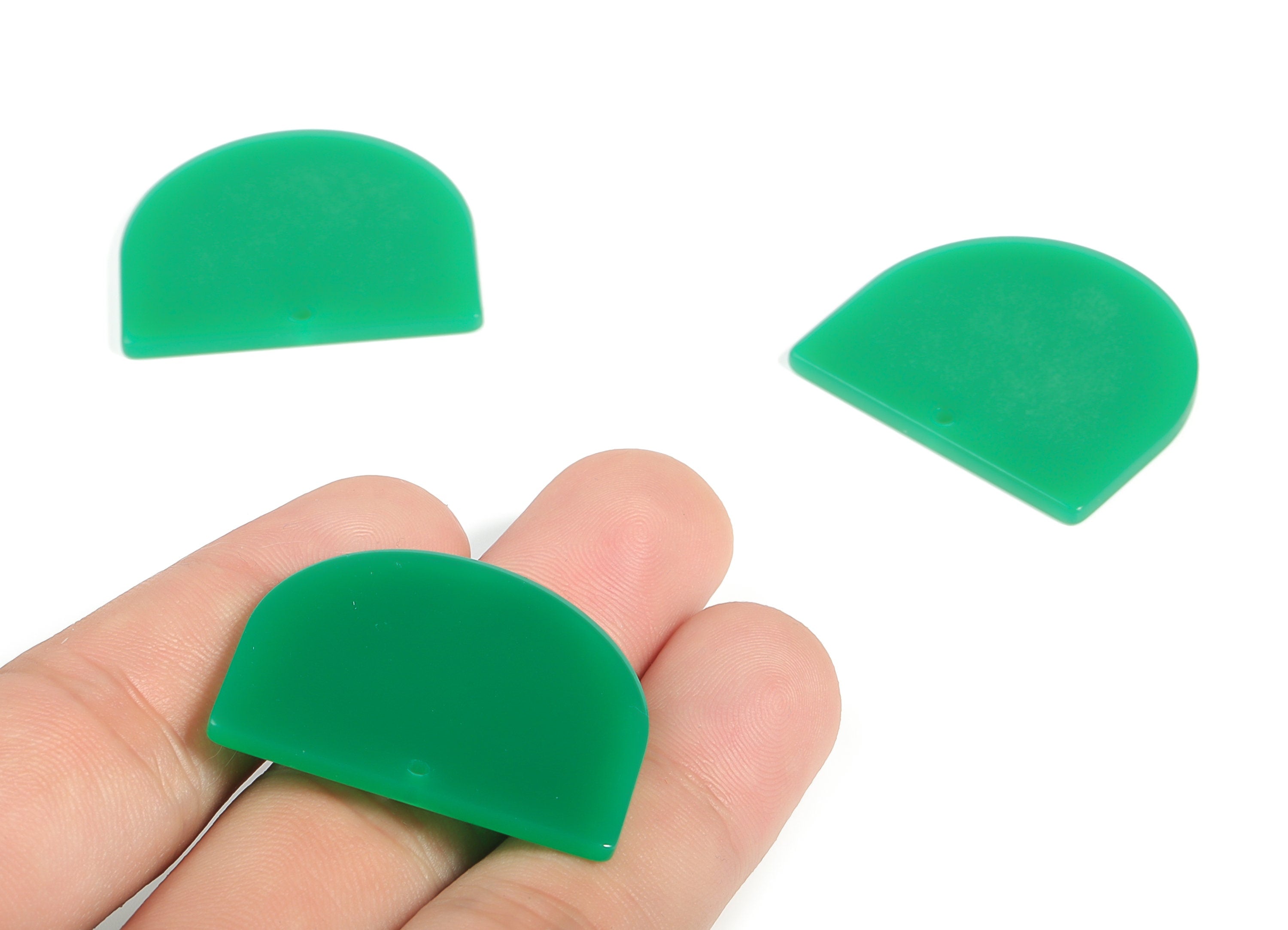 Acrylic D Earring Charms - Semi Circle Pendant - Earring Findings - Jewelry Supplies - Color Code: A617 - 33.34x29.19x2.18mm - AC1094-A617 - DOMEDBAZAAR