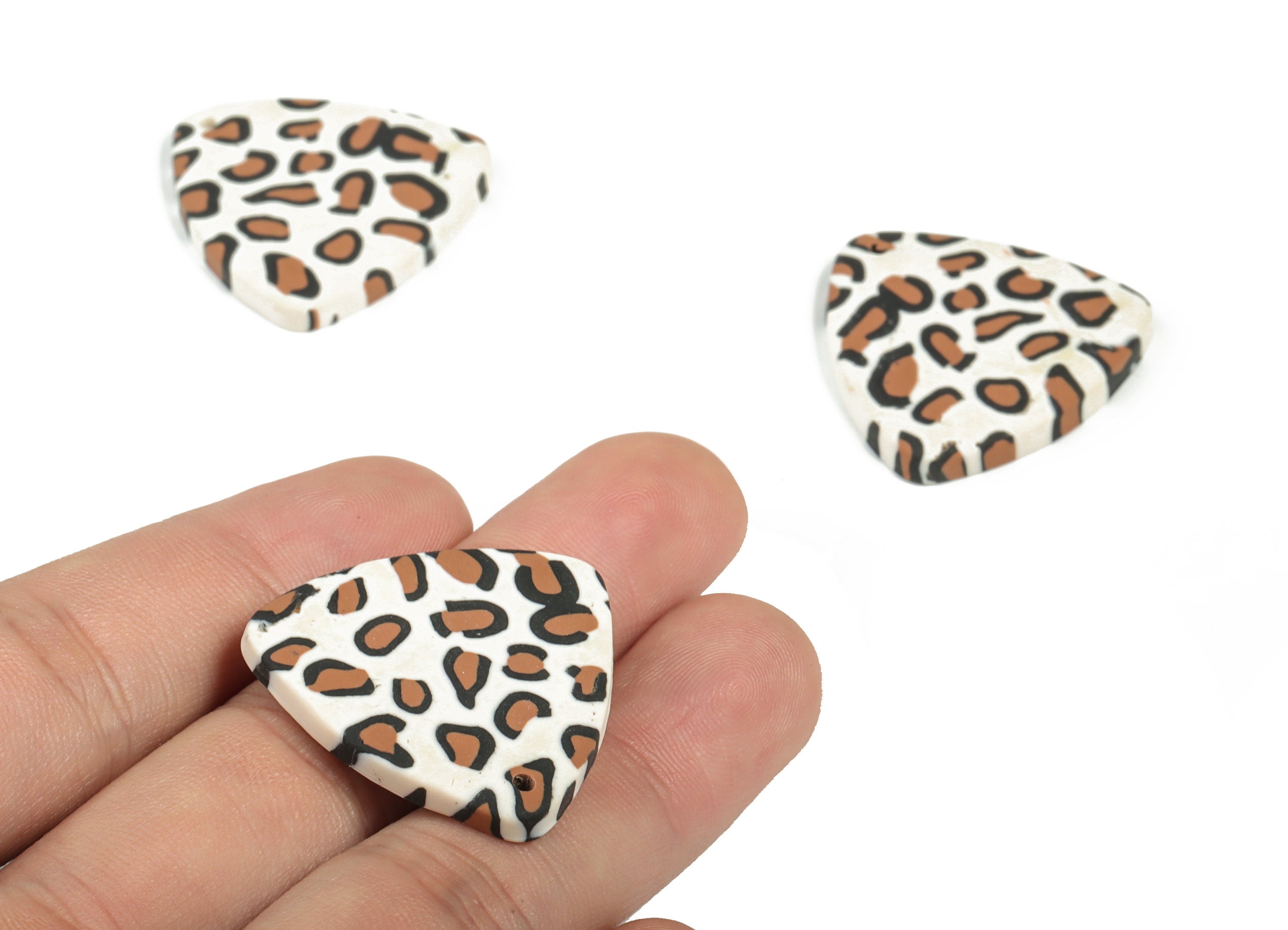 PolymerClay Triangle Earring Charms - PolymerClay Triangle Pandant - Earring Findings - Jewelry Handmade - 29.69x29.27x3.54mm - PC2289 - DOMEDBAZAAR