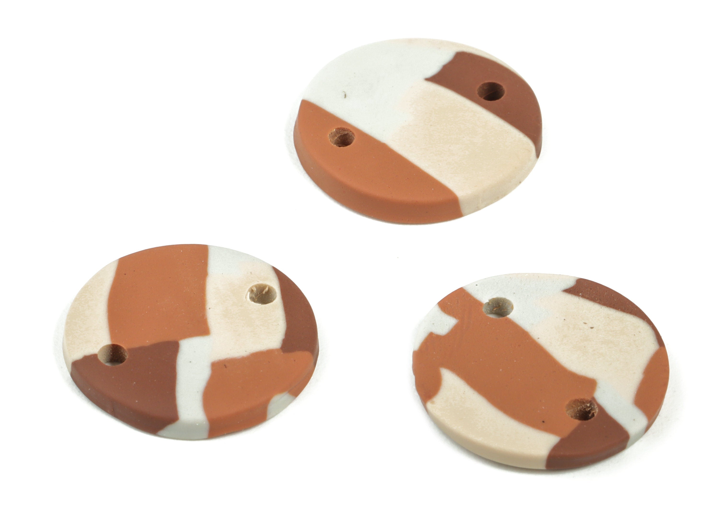 PolymerClay Round Earring Charms - PolymerClay Circle Pandant - Earring Findings - Jewelry Handmade - 16.22x15.93x1.68mm - PC2299C - DOMEDBAZAAR