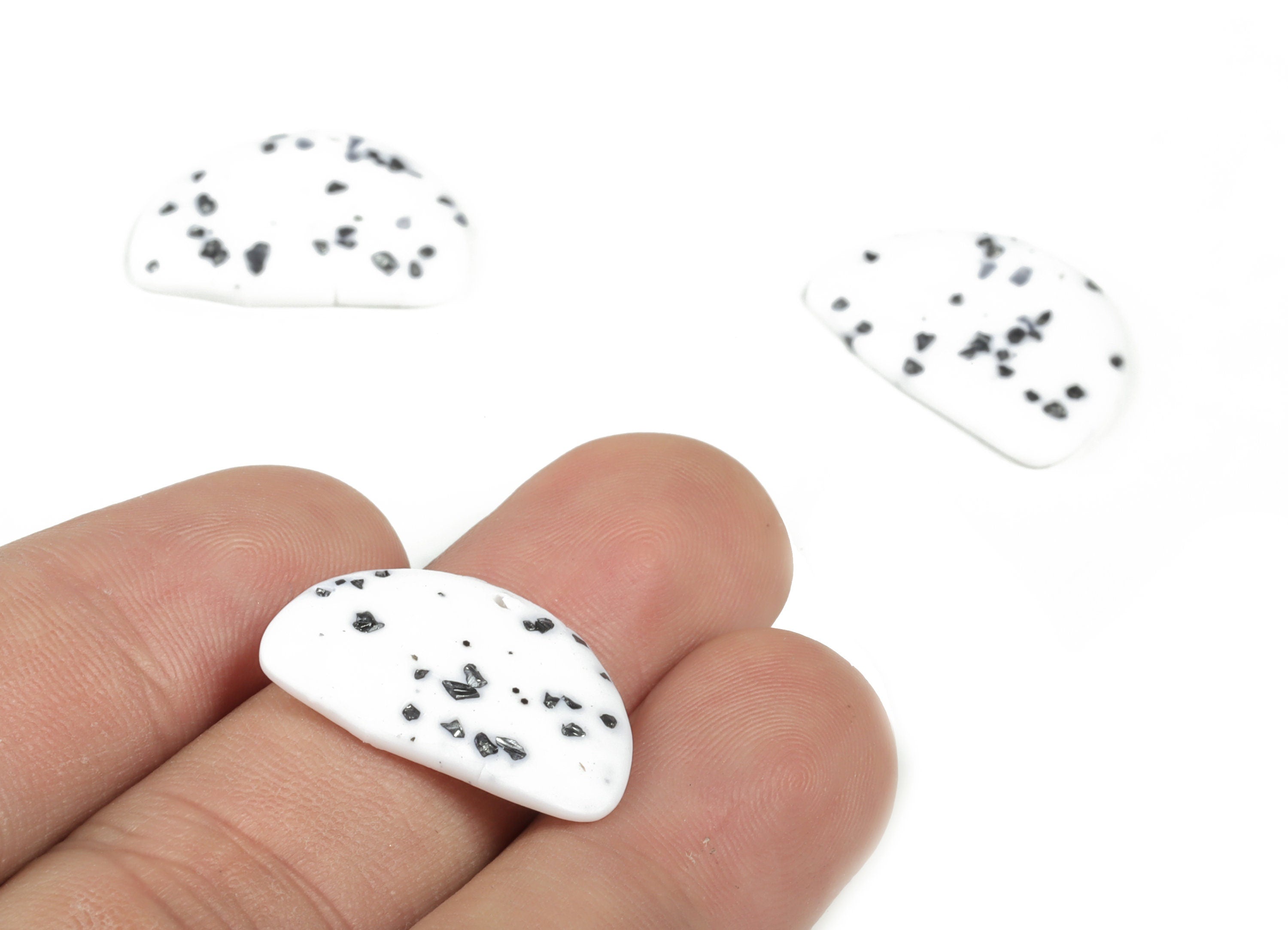 PolymerClay Half Moon Earring Charms - PolymerClay Semicircle Pandant - Earring Findings - Jewelry Handmade - 21.63x15.01x2.86mm - PC2300 - DOMEDBAZAAR