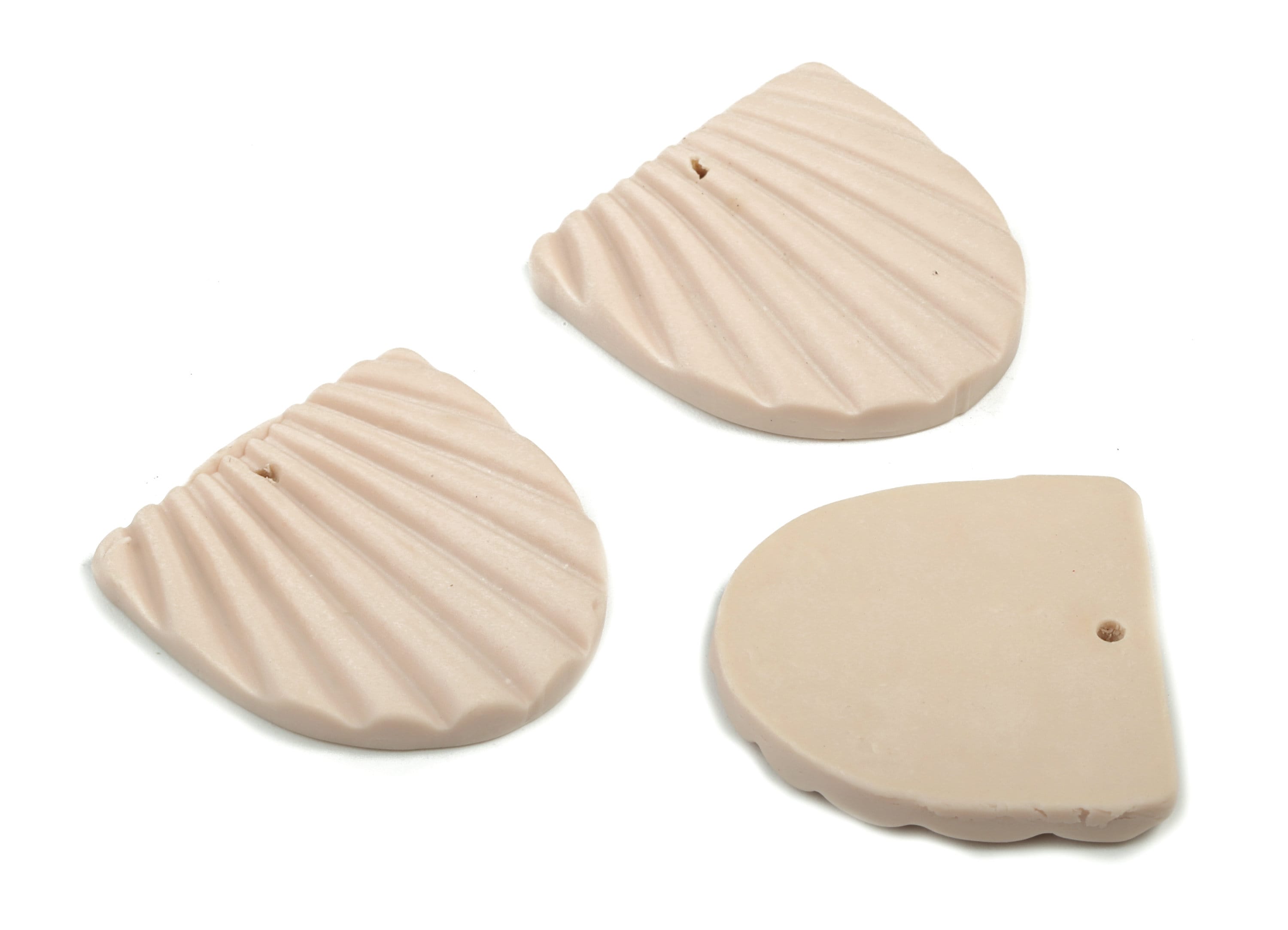Polymer Clay Half Moon Earring Charms - Polymer Clay Semicircle Pendant - Earring Findings - Jewellery Handmade - 27.8x26.72x3.64mm - PC2284 - DOMEDBAZAAR
