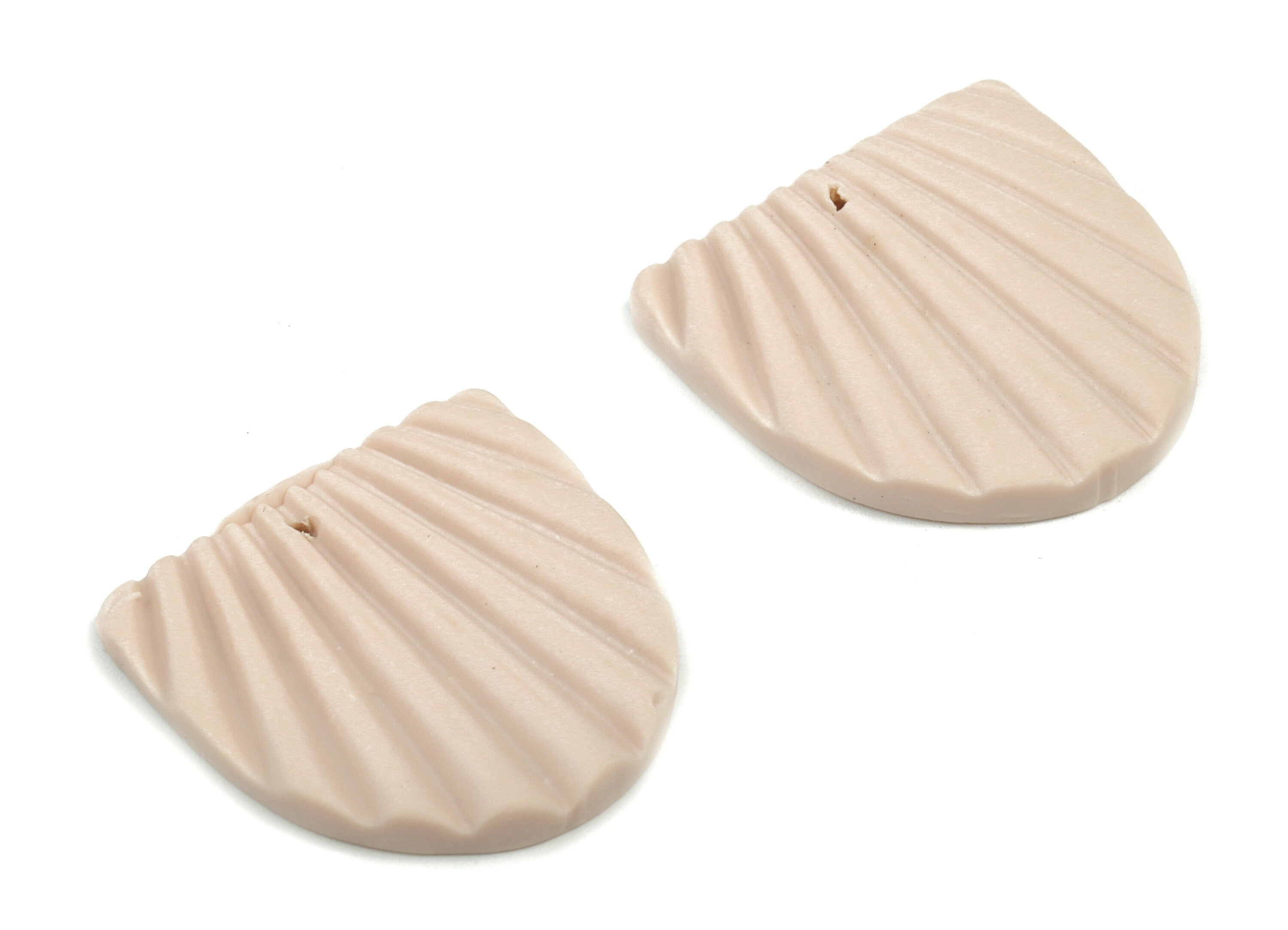 Polymer Clay Half Moon Earring Charms - Polymer Clay Semicircle Pendant - Earring Findings - Jewellery Handmade - 27.8x26.72x3.64mm - PC2284 - DOMEDBAZAAR