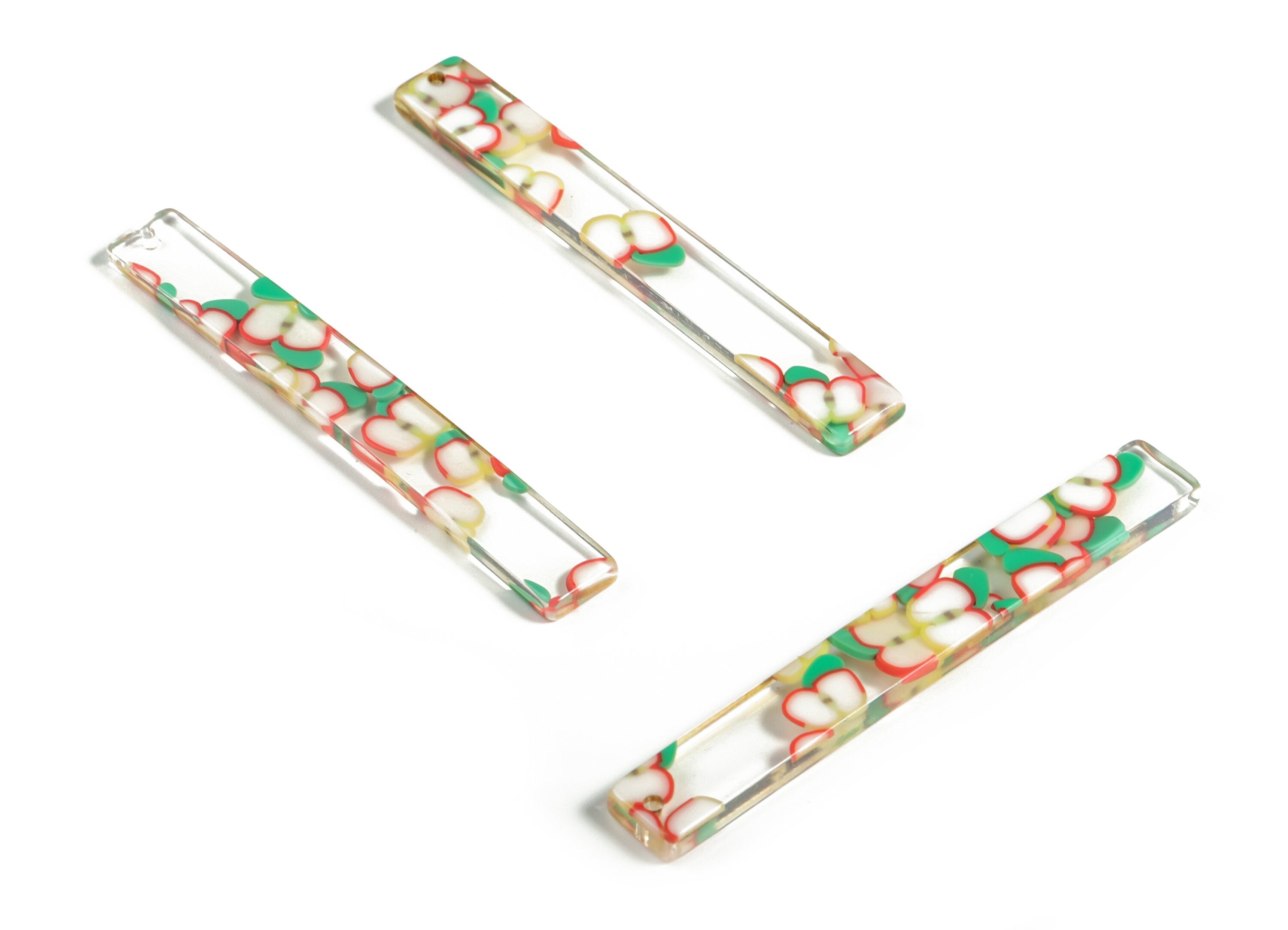Acrylic Long Stick Charms - Acrylic Bar Pendant - Earring Findings  - Jewelry Supplies - Color Code: A581 - 59.88x7.83x2.63mm - AC1049-A581 - DOMEDBAZAAR
