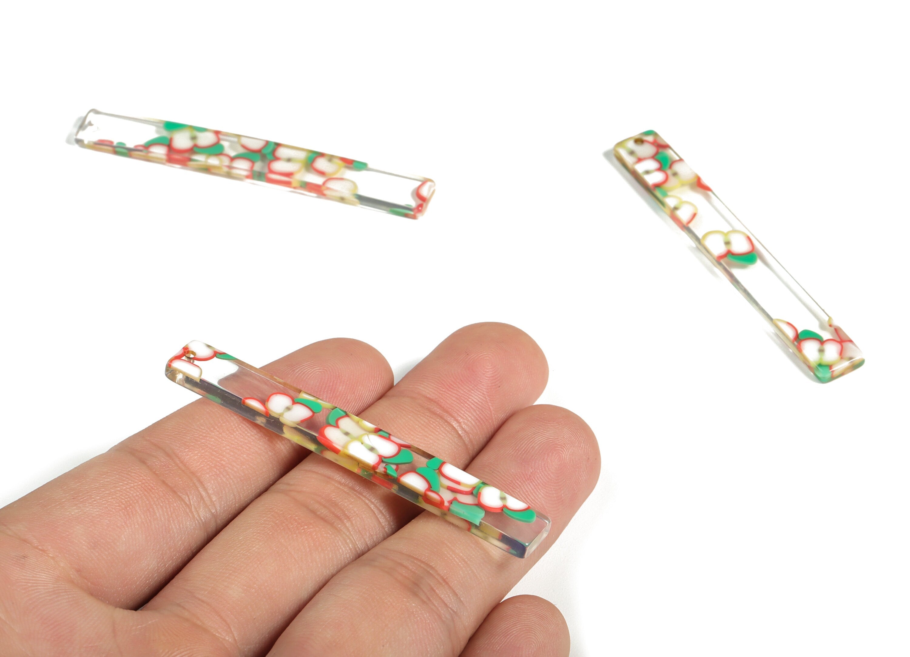 Acrylic Long Stick Charms - Acrylic Bar Pendant - Earring Findings  - Jewelry Supplies - Color Code: A581 - 59.88x7.83x2.63mm - AC1049-A581 - DOMEDBAZAAR