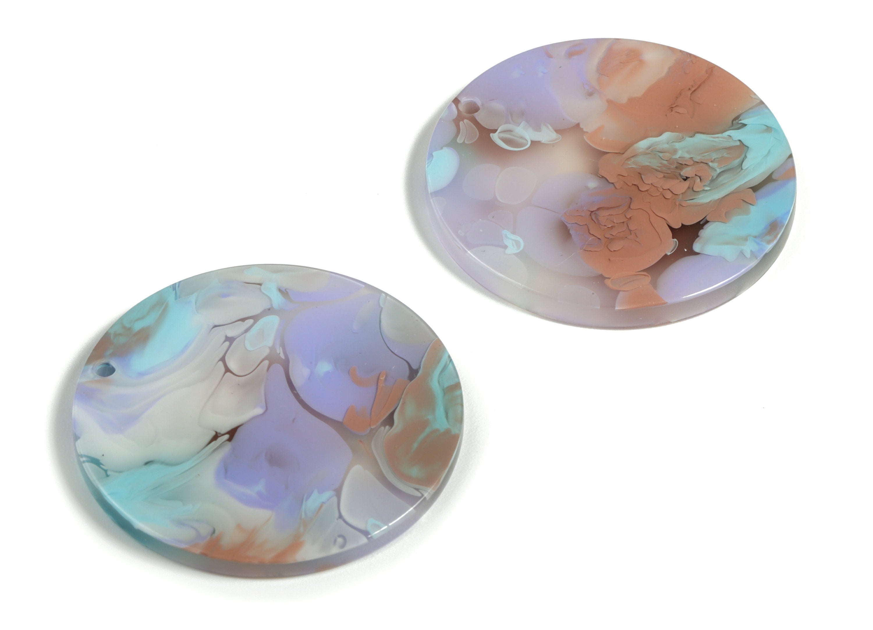 Acrylic Round Charms - Coin Earrings and Pendant - Jewelry Making Supplies - Color Code: A584 - 34.68x34.68x3.23mm - AC1135-A584 - DOMEDBAZAAR