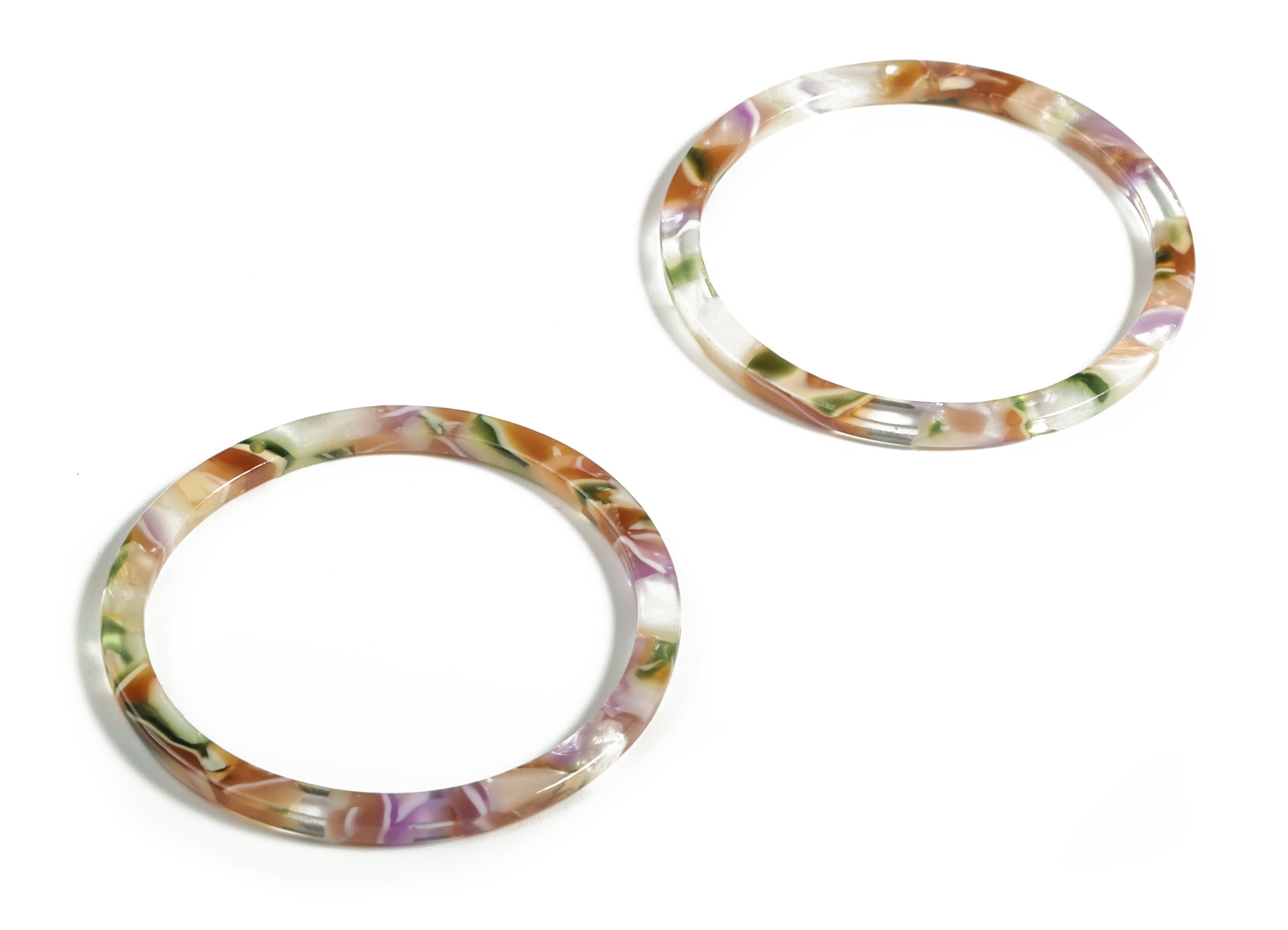 Acetate Circle Charms - Circle Earrings and Pendant - Earring Findings - 1 Hole - Color Code: A537 - 44.52x44.52x2.47mm - AC1126-A537 - DOMEDBAZAAR