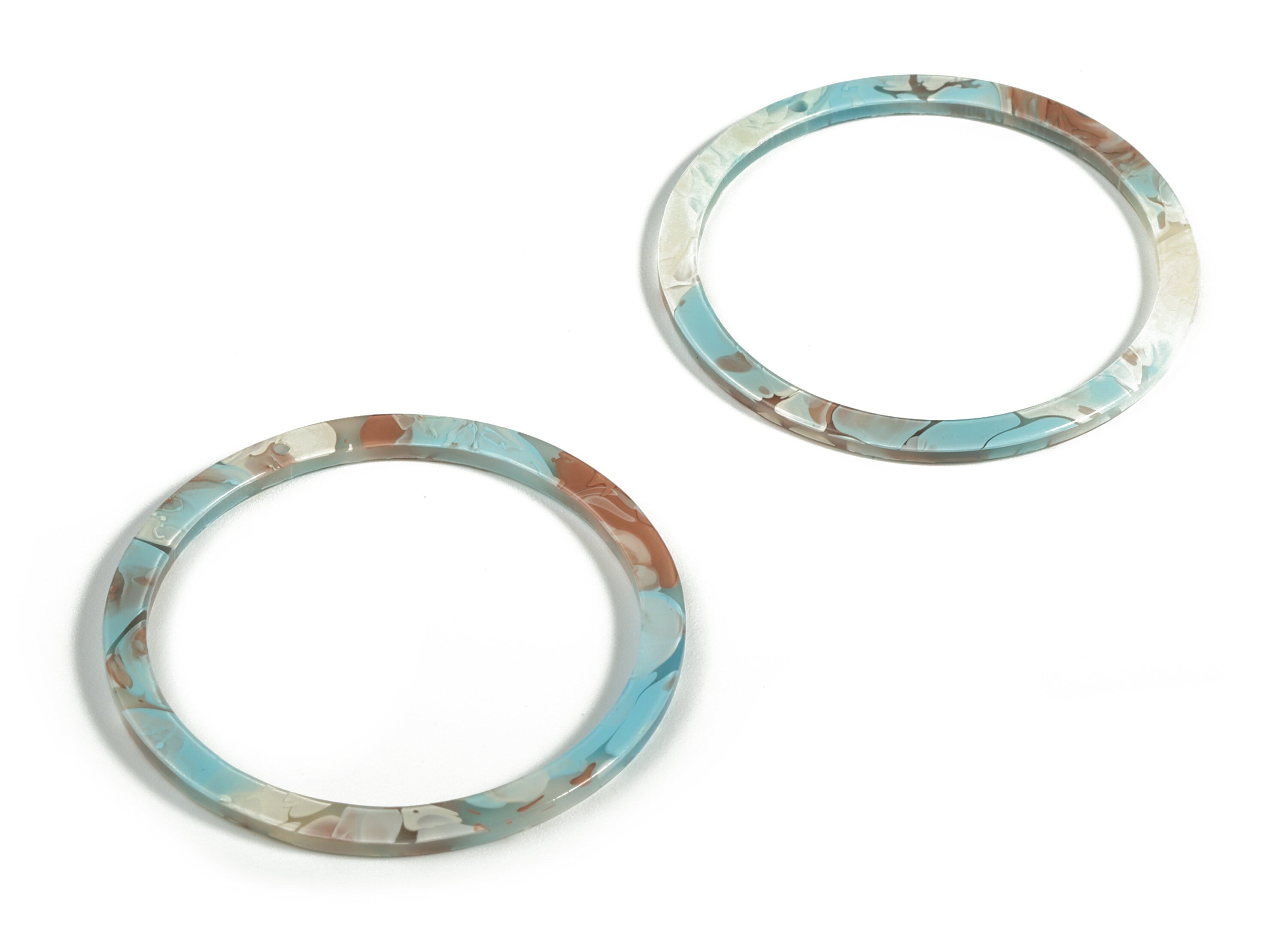 Acetate Circle Charms - Circle Earrings and Pendant - Earring Findings - 1 Hole - Color Code: A265 - 44.52x44.52x2.47mm - AC1126-A585 - DOMEDBAZAAR
