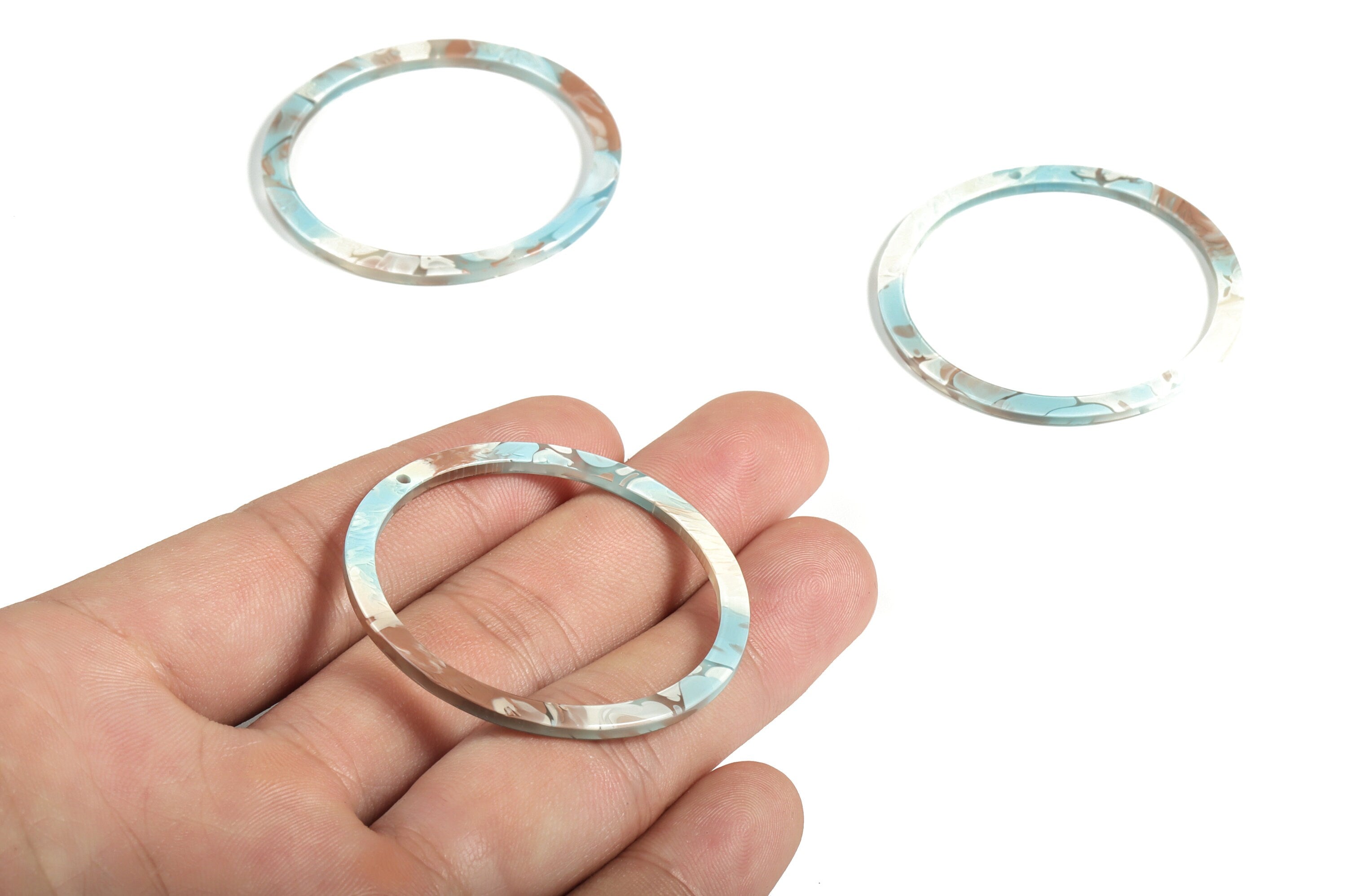 Acetate Circle Charms - Circle Earrings and Pendant - Earring Findings - 1 Hole - Color Code: A265 - 44.52x44.52x2.47mm - AC1126-A585 - DOMEDBAZAAR