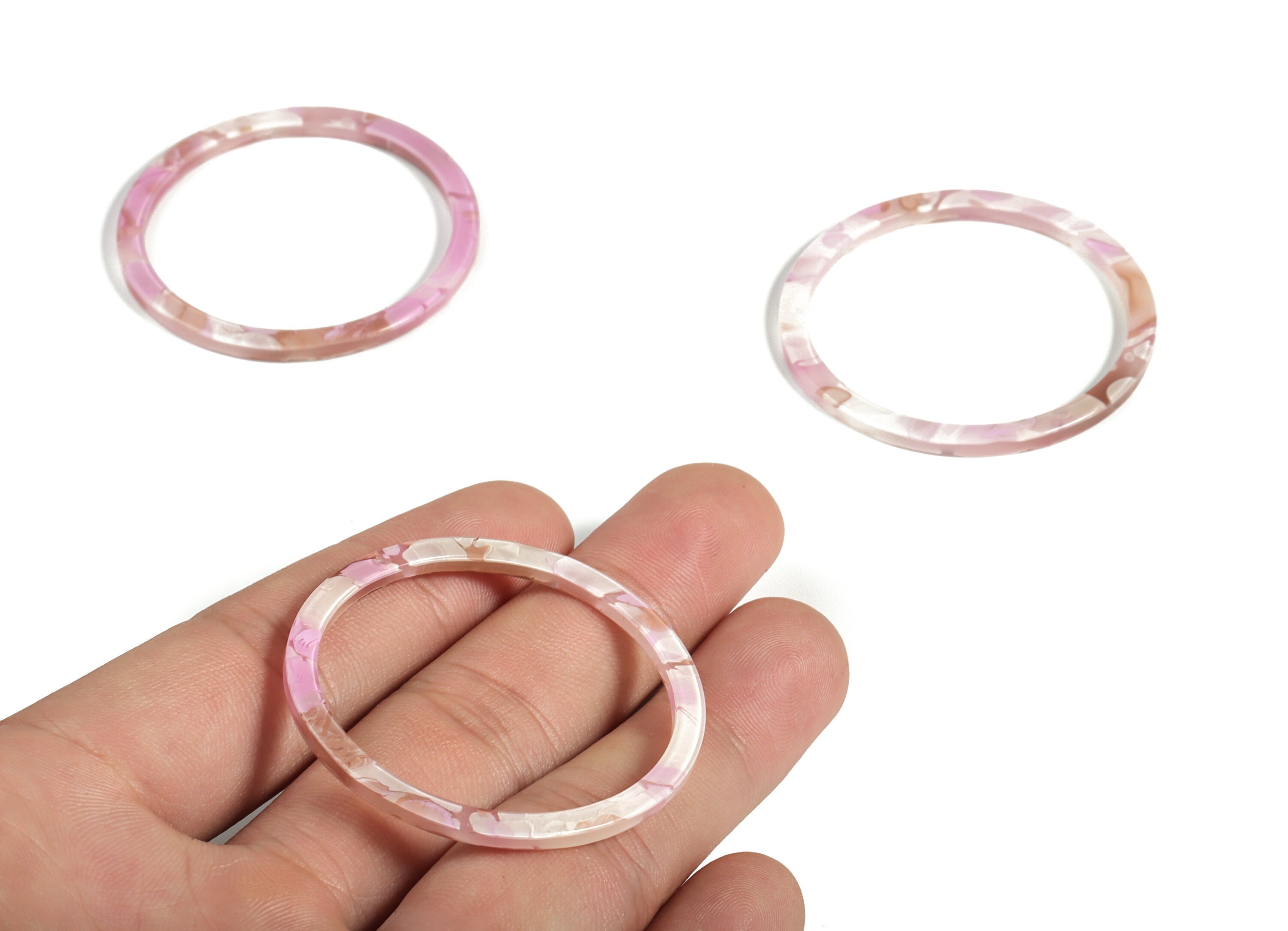Acetate Circle Charms - Circle Earrings and Pendant - Earring Findings - 1 Hole - Color Code: A265 - 44.52x44.52x2.47mm - AC1126-A582 - DOMEDBAZAAR