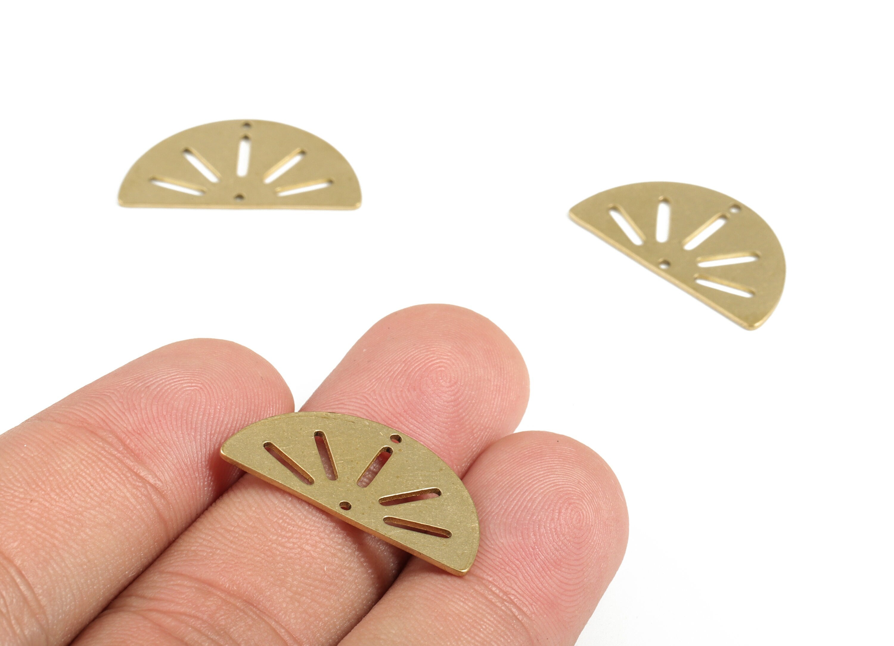 Brass Half Moon Earring Connector - Raw Brass Semi circle Earrings - Earrings Finding - Jewelry Supplies - 24.9x13.06x0.69mm - PP3981 - DOMEDBAZAAR