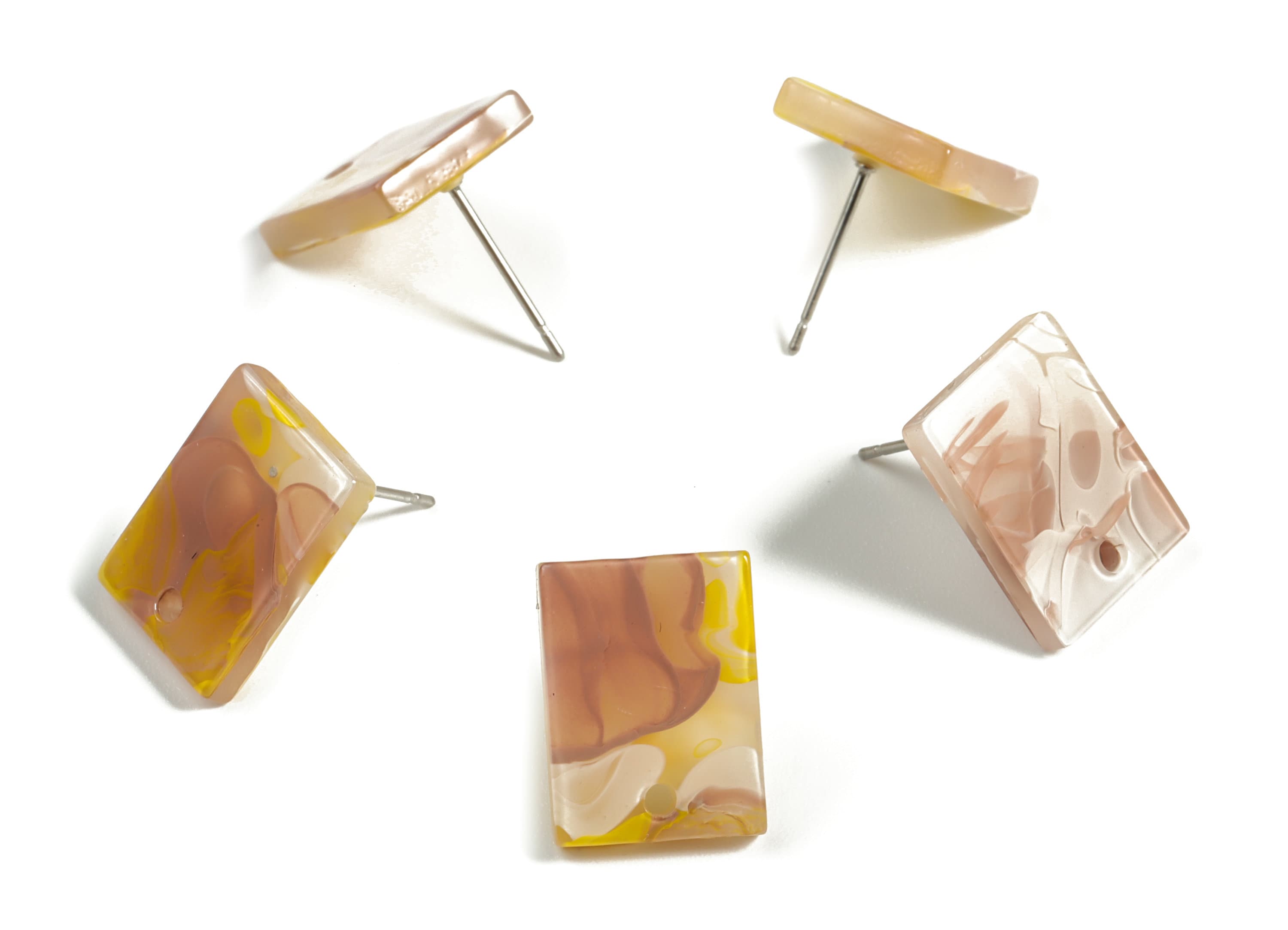 Acetate Rectangle Earring Stud - Rectangle Earring Post - Surgical Stud - Jewelry Supplies - Color Code: A525 - 15.5x11.8x2mm - AC1663-A583 - DOMEDBAZAAR