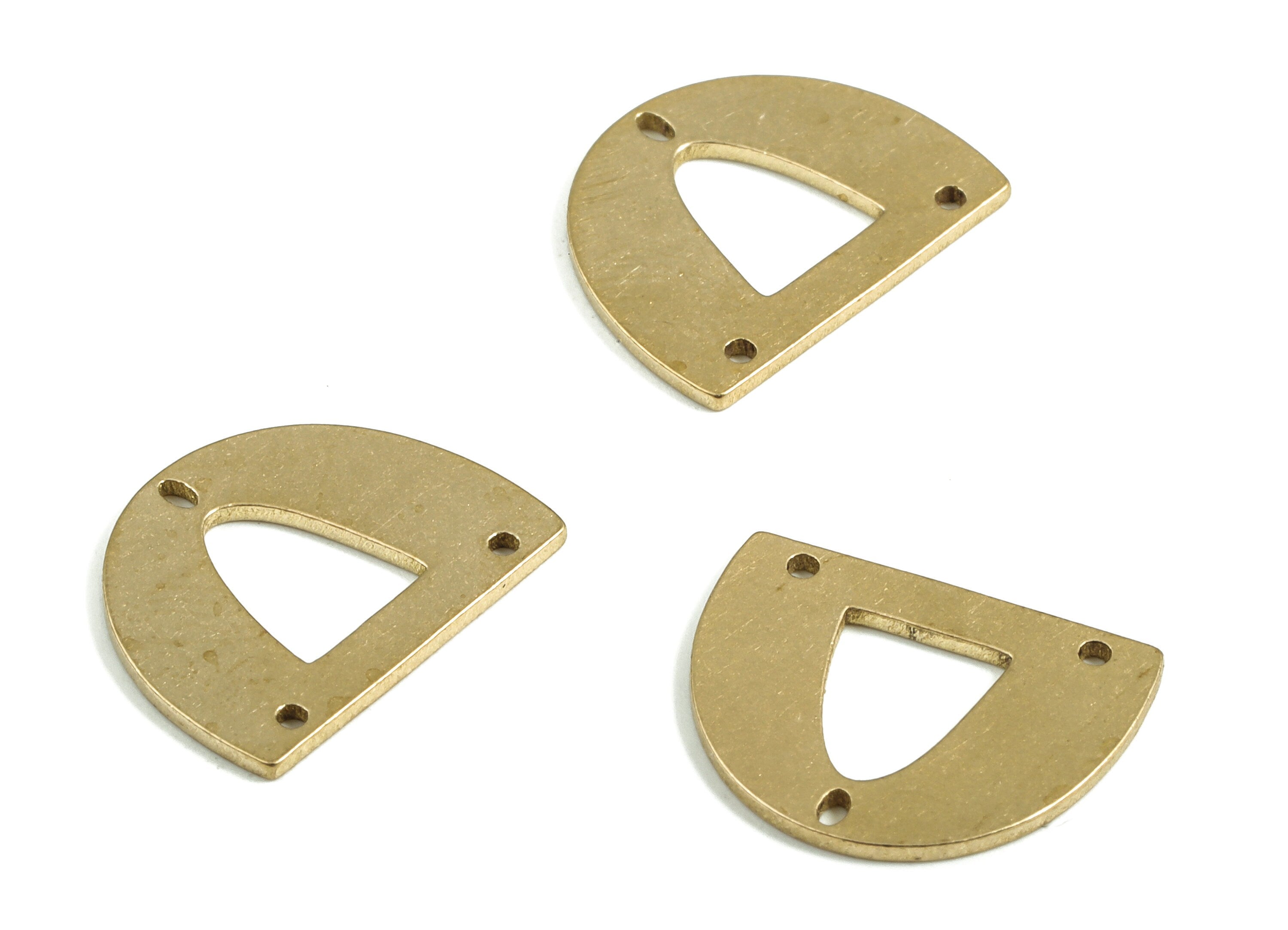 Brass Half Moon Earring Connector - Raw Brass Semi circle Earrings - Earrings Finding - Jewelry Supplies - 14.69x11.58x0.78mm - PP4033 - DOMEDBAZAAR