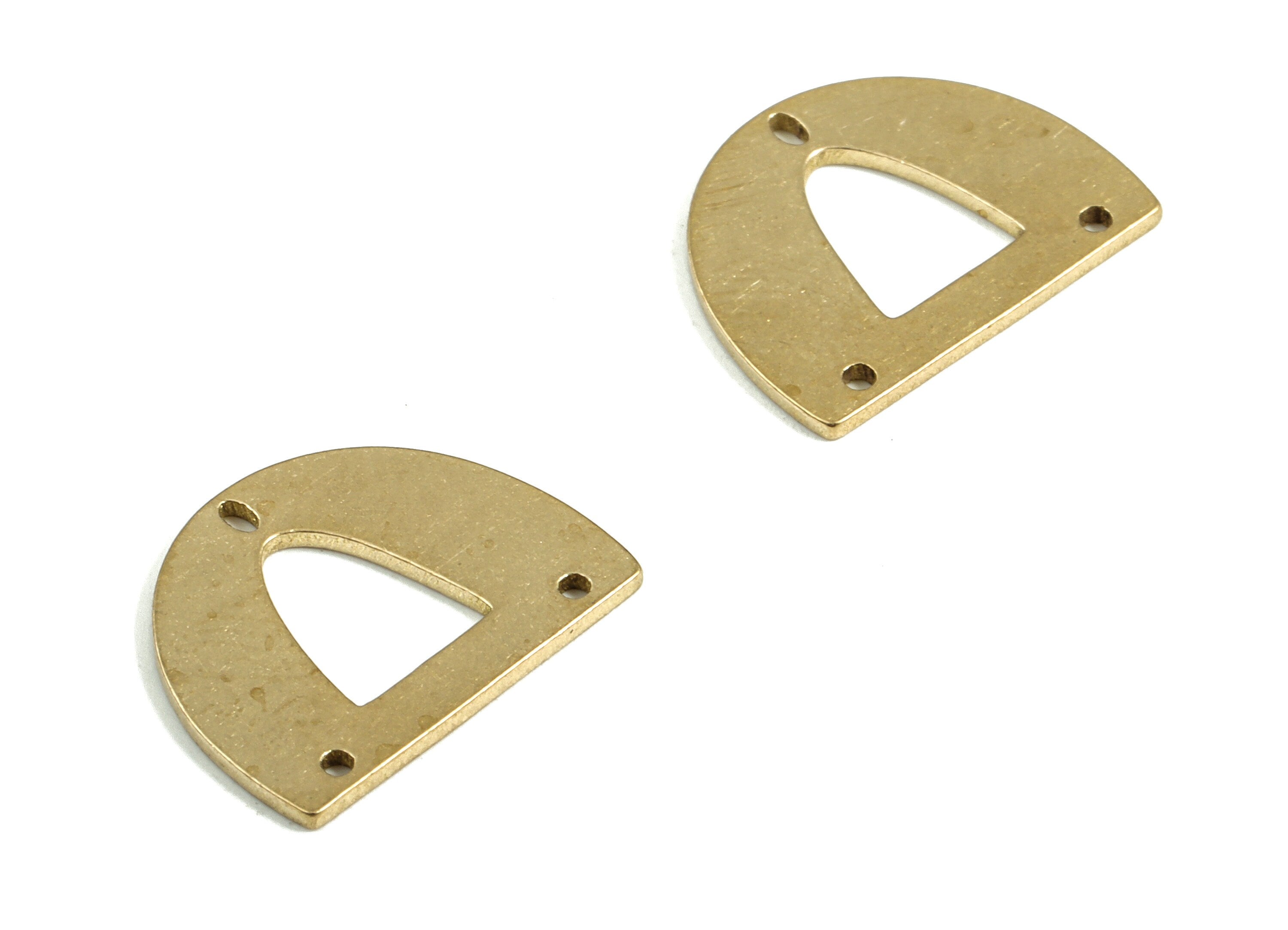 Brass Half Moon Earring Connector - Raw Brass Semi circle Earrings - Earrings Finding - Jewelry Supplies - 14.69x11.58x0.78mm - PP4033 - DOMEDBAZAAR