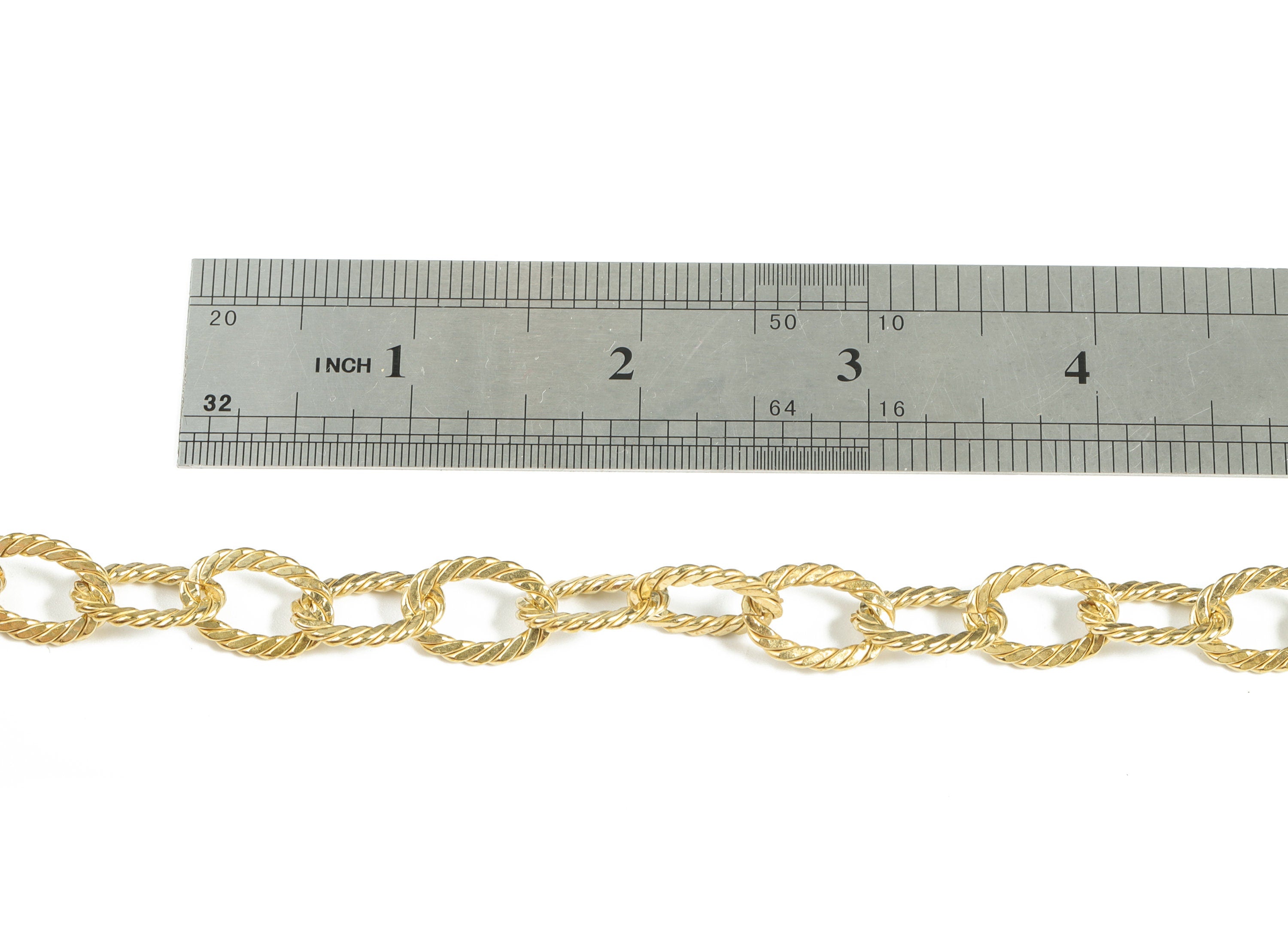 Raw Brass Textured Oval Cable Chain - Oval Paper Layering Chain - Open Link Oval Chain For Necklace & Bracelet - 0.66&quot;x0.48&quot;x0.11&quot; - CC1180 - DOMEDBAZAAR