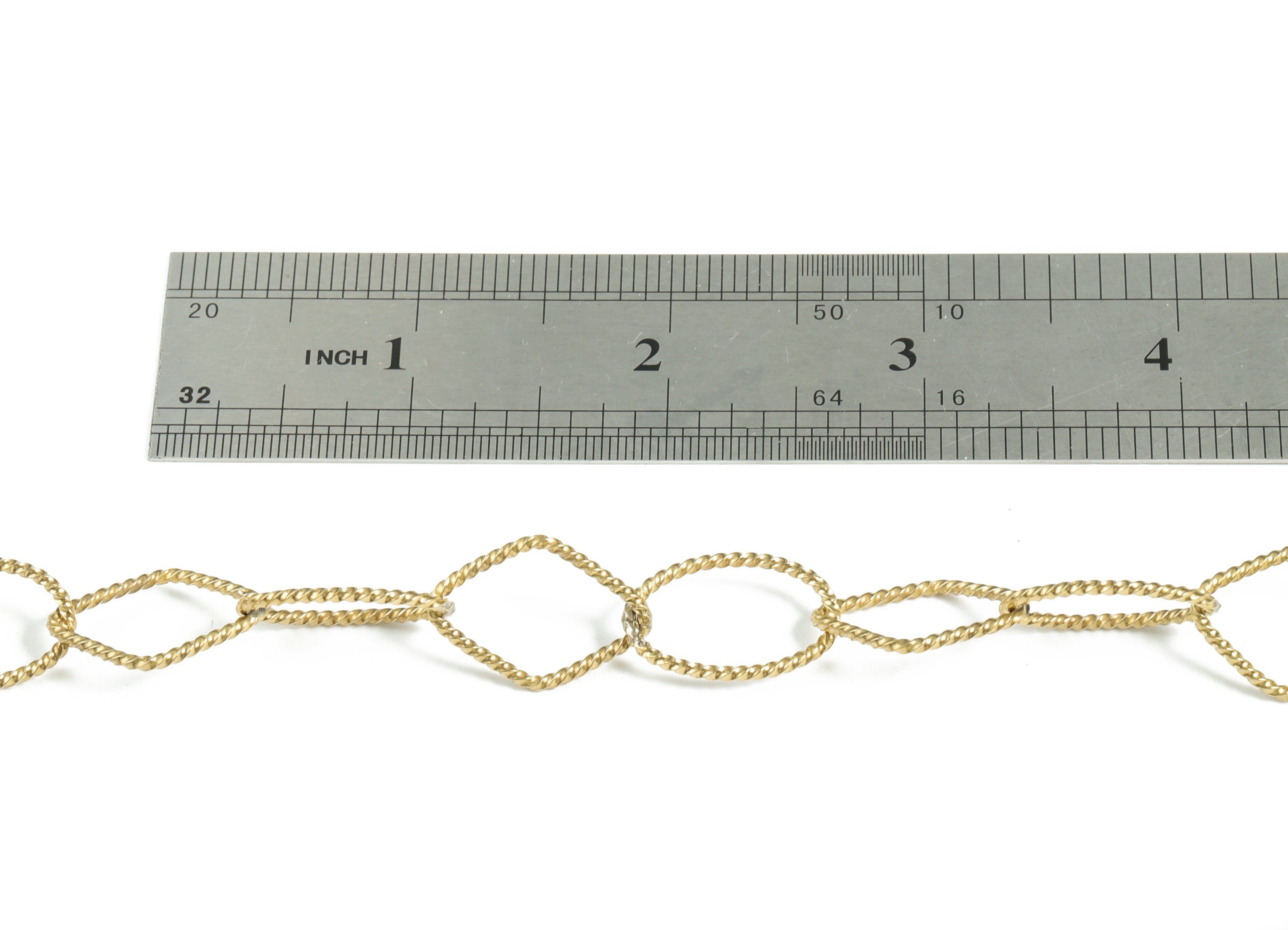 Raw Brass Textured Oval Cable Chain - Oval Link Cable Chain - Soldered Oval Chain For Necklaces And Bracelets- 0.80&quot;x0.51&quot;x0.06&quot; - CC1183 - DOMEDBAZAAR