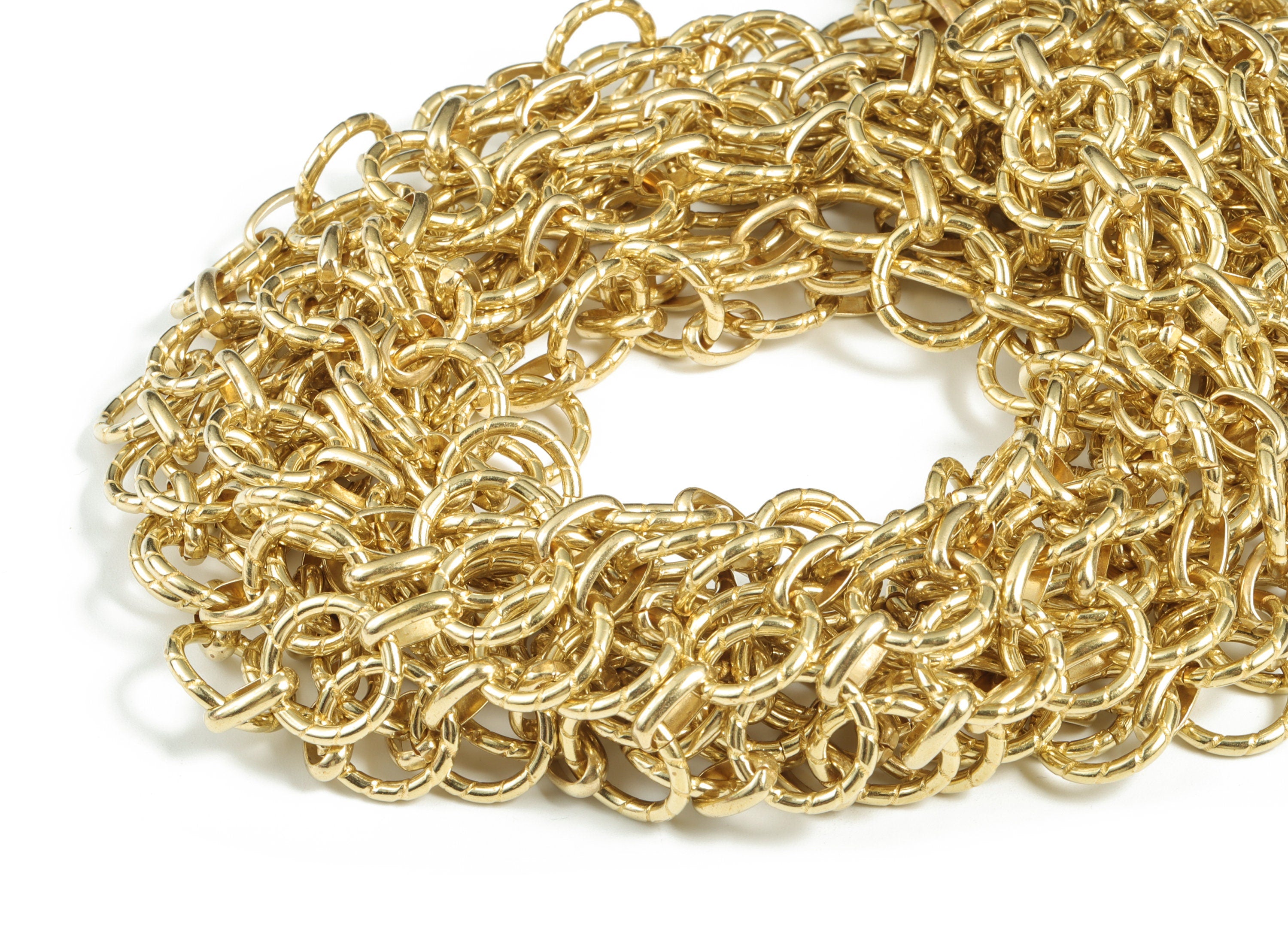 Raw Brass Textured Round Rolo Chain -Round Link Cable Chain - Open link Oval Chain For Necklaces&Bracelets- 0.56&quot;x0.56&quot;x0.08&quot; - CC1192 - DOMEDBAZAAR
