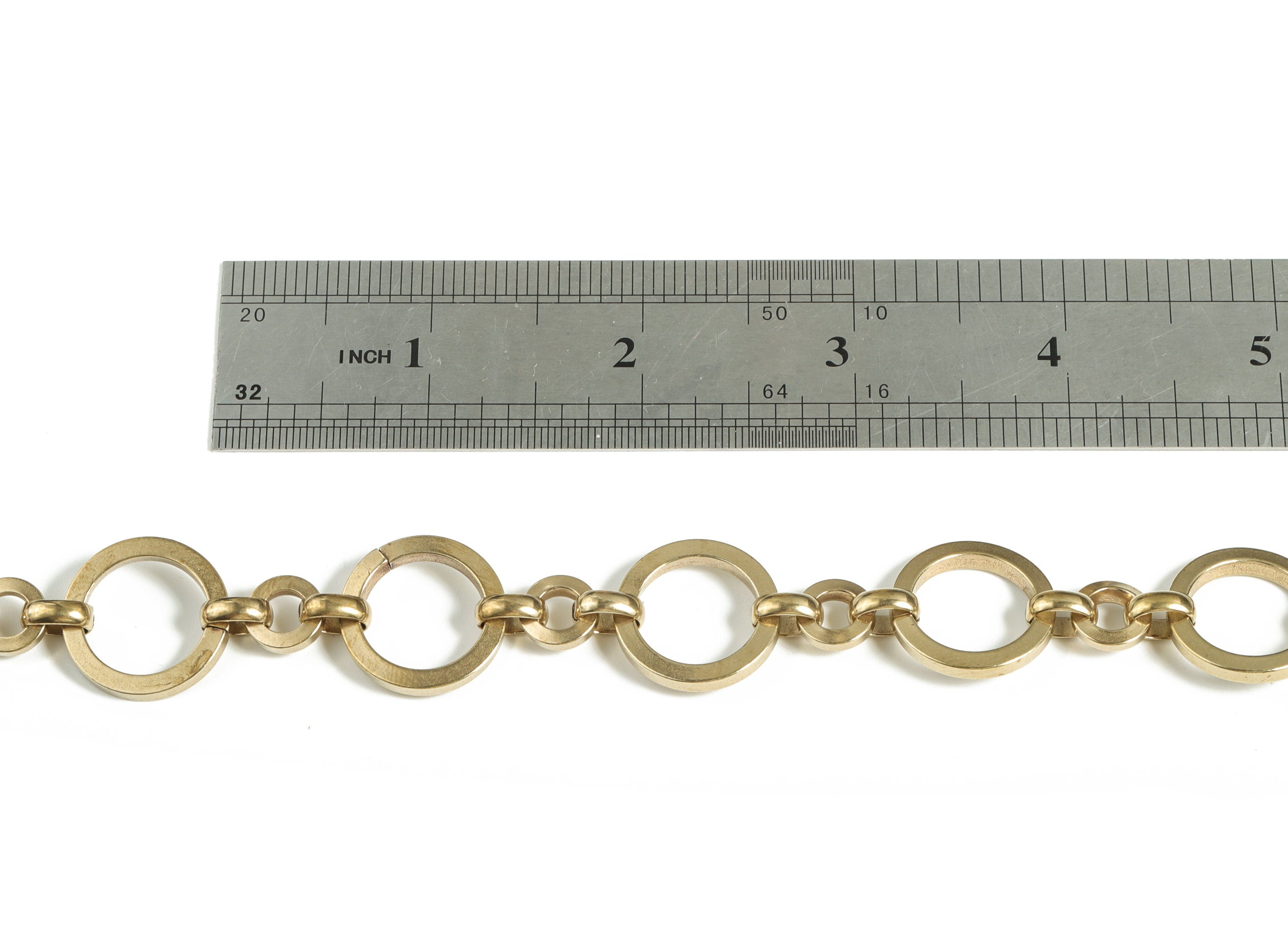 Open Link Round Flat Cable Chain- Raw Brass Round Cable Chain- Openlink Round Rolo Chain For Necklace & Bracelet- 0.77&quot;x0.77&quot;x0.10&quot; - CC1190 - DOMEDBAZAAR