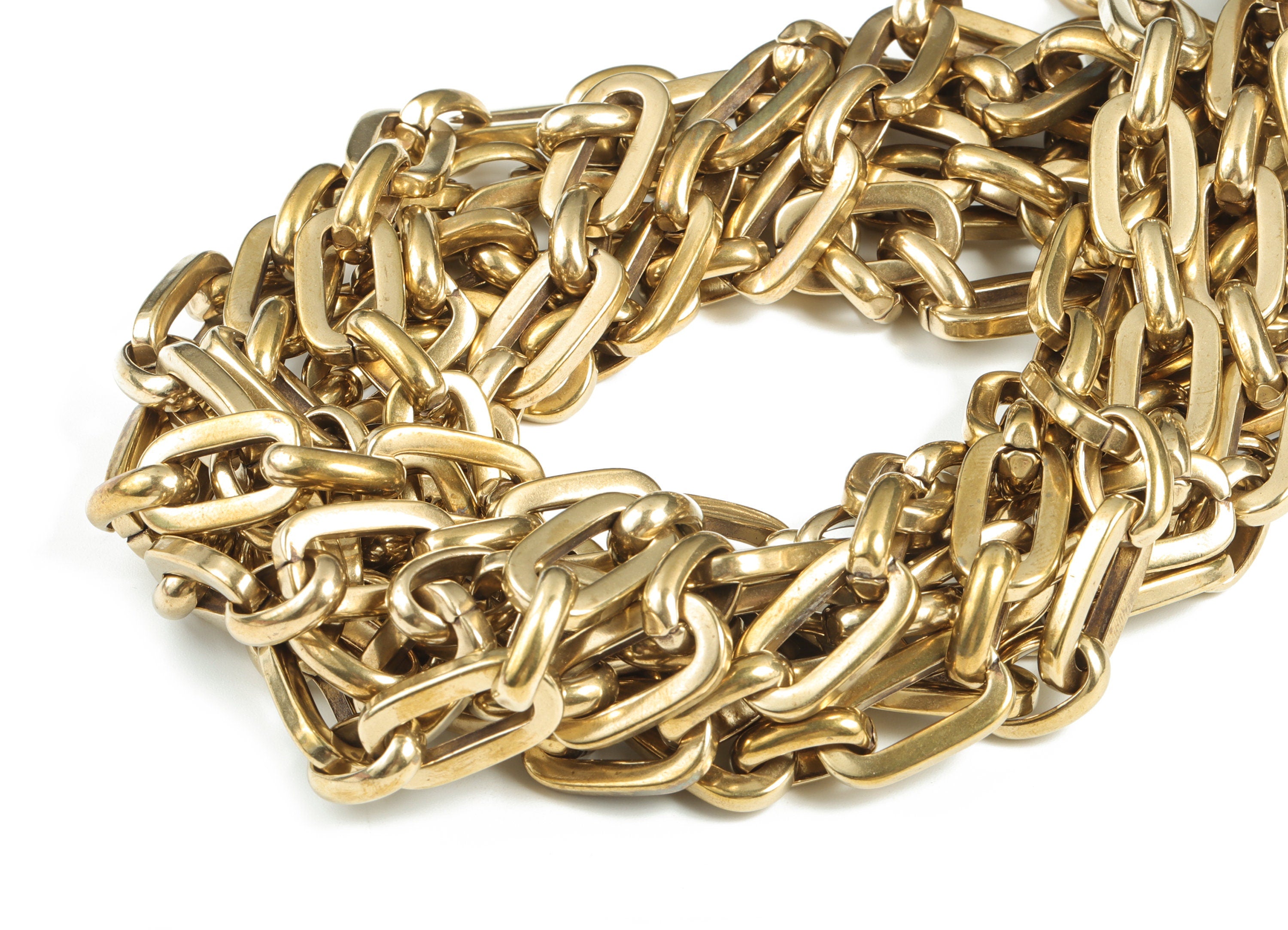 Raw Brass Oval Rolo Cable Chain-Oval Paper Clip Layering Chain- Open Link Thick Chain For Necklace & Bracelet - 0.78&quot;x0.44&quot;x0.11&quot; - CC1181 - DOMEDBAZAAR