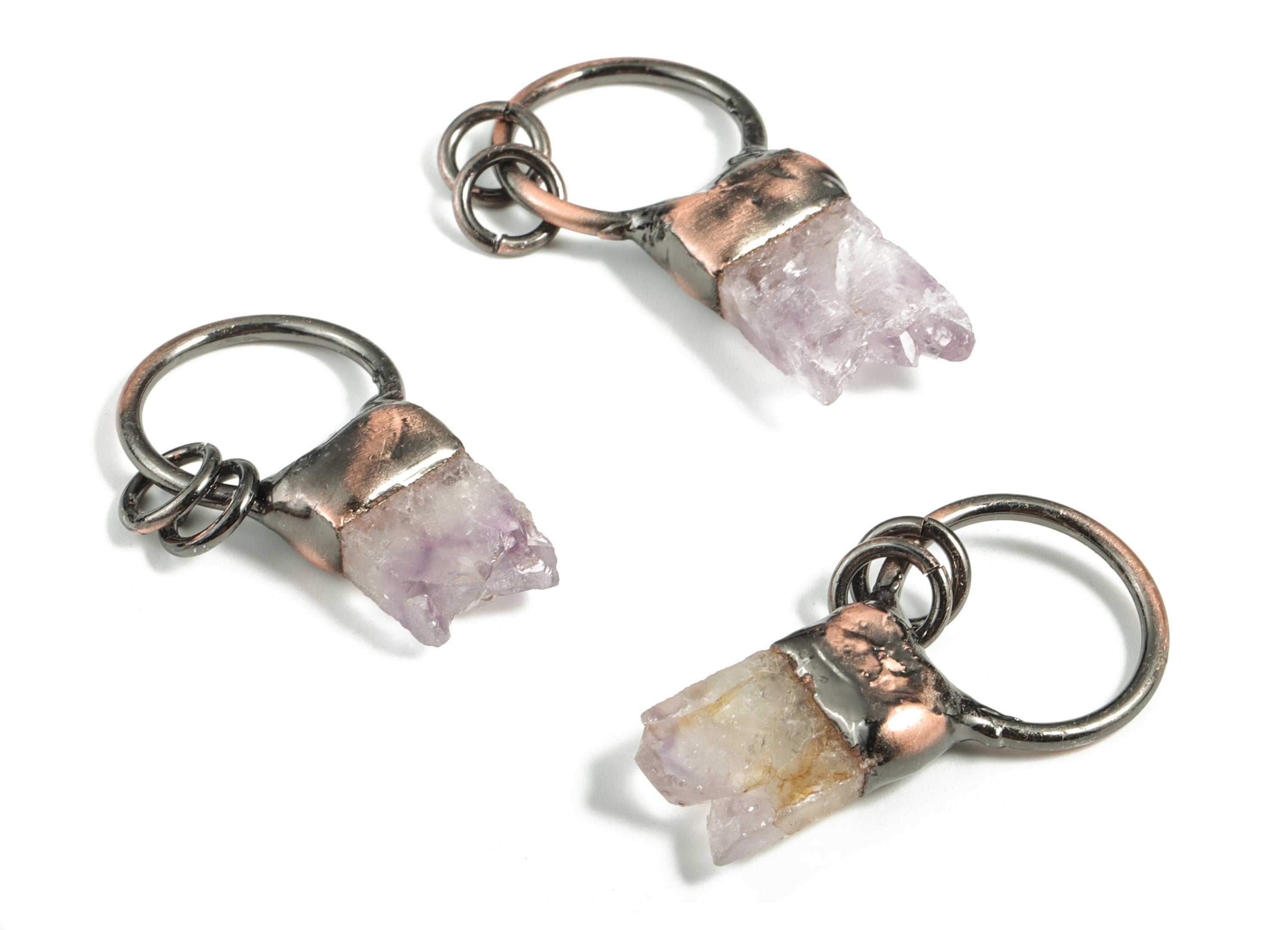 Raw Amethyst Crystal Charms – Tumble Amethyst Stone Pendant – DIY Jewelry Making Supplies – Average Size - 39.95×22.13×8.16mm - NS1302 - DOMEDBAZAAR