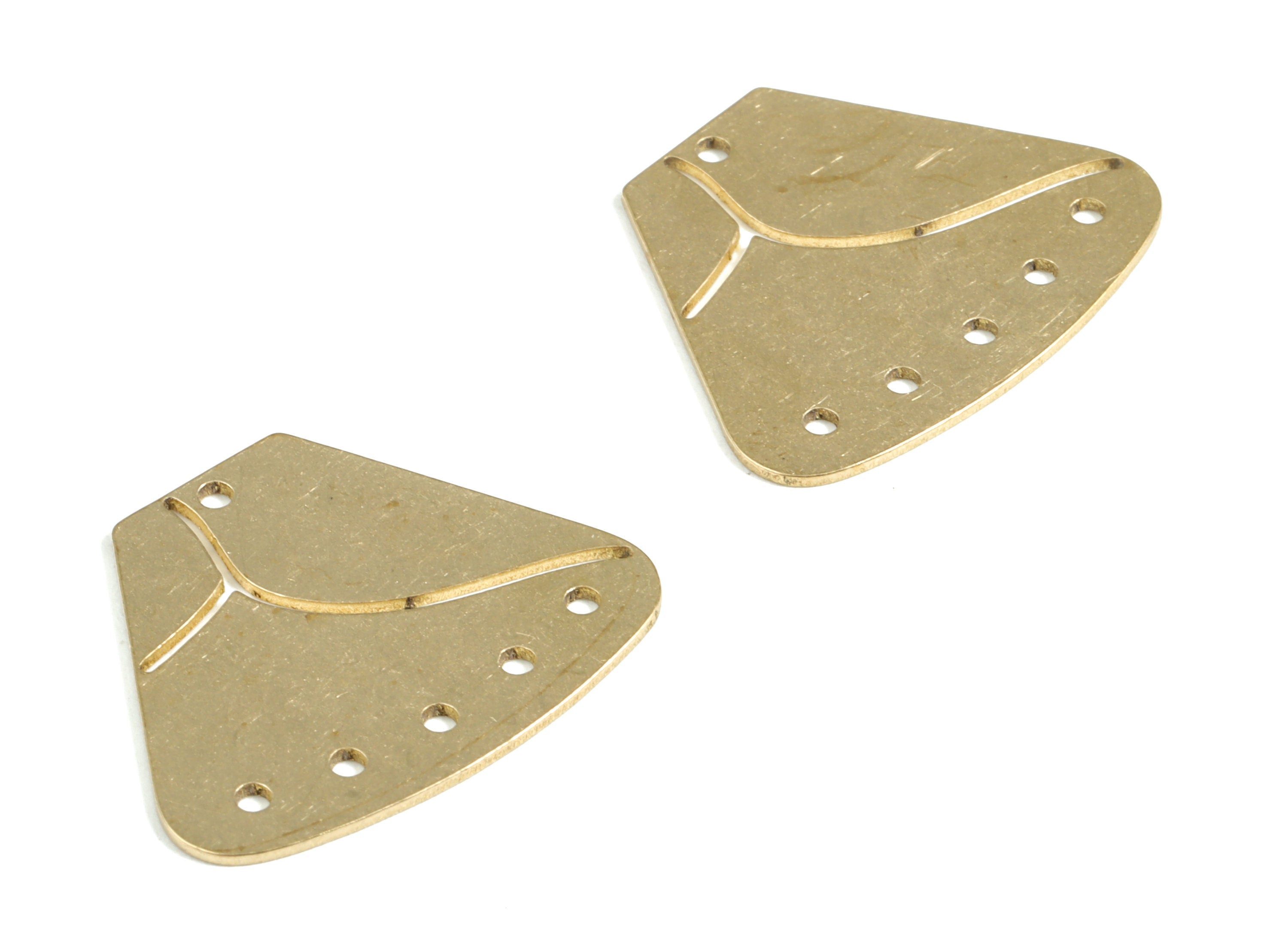 Brass Streaked Geometric Connector - Raw Brass 6 Holes Earring Charms - Earrings Finding - Jewelry Supplies - 24.87x20.52x0.72mm - PP3964 - DOMEDBAZAAR