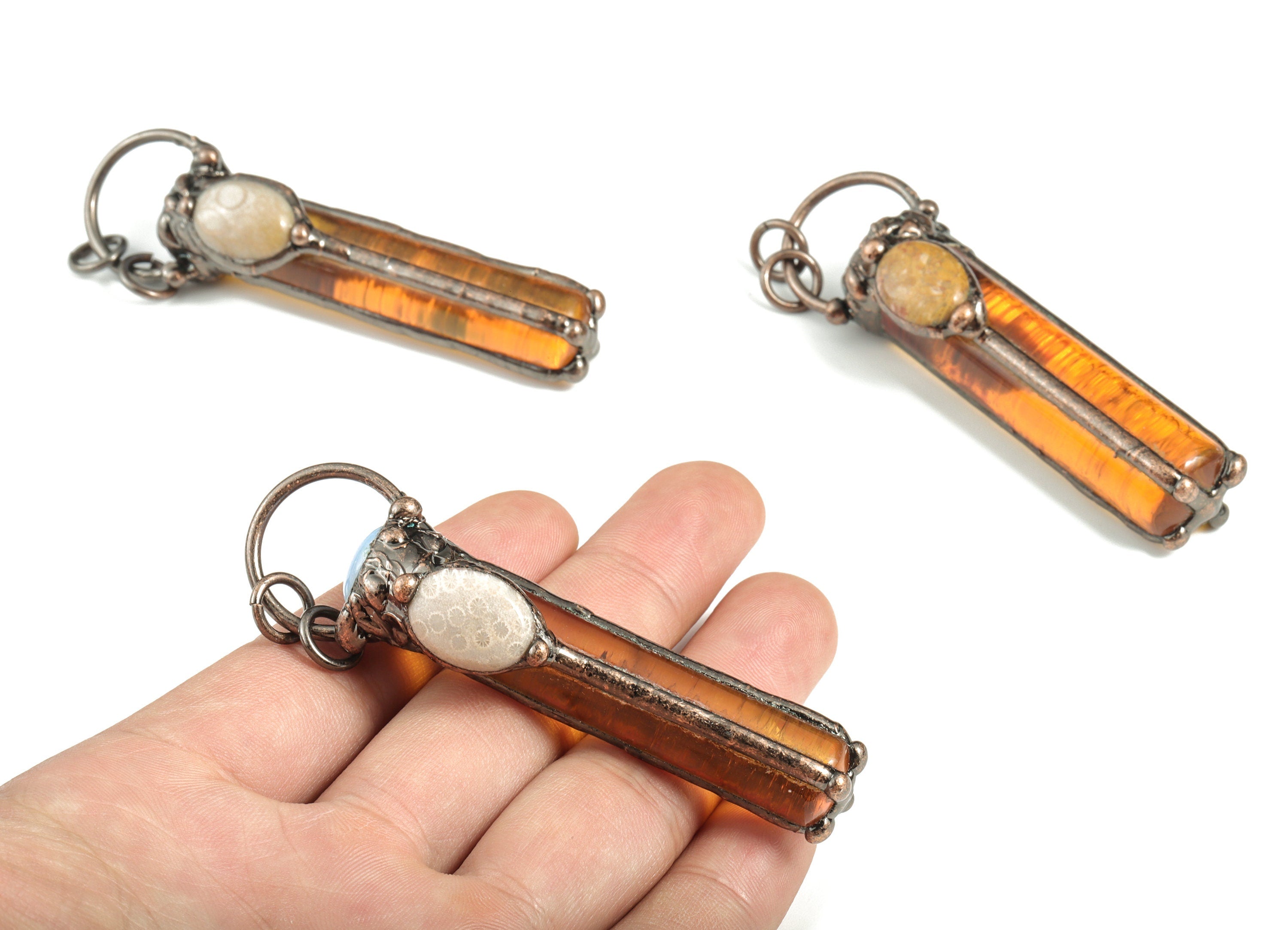 Opal Chrysanthemum Stone Charms - Yellow Crystal Cylinder Pendant – Jewelry Supplies – Average Size Pendant – 81.23x22.17x21.36mm – NS1324 - DOMEDBAZAAR