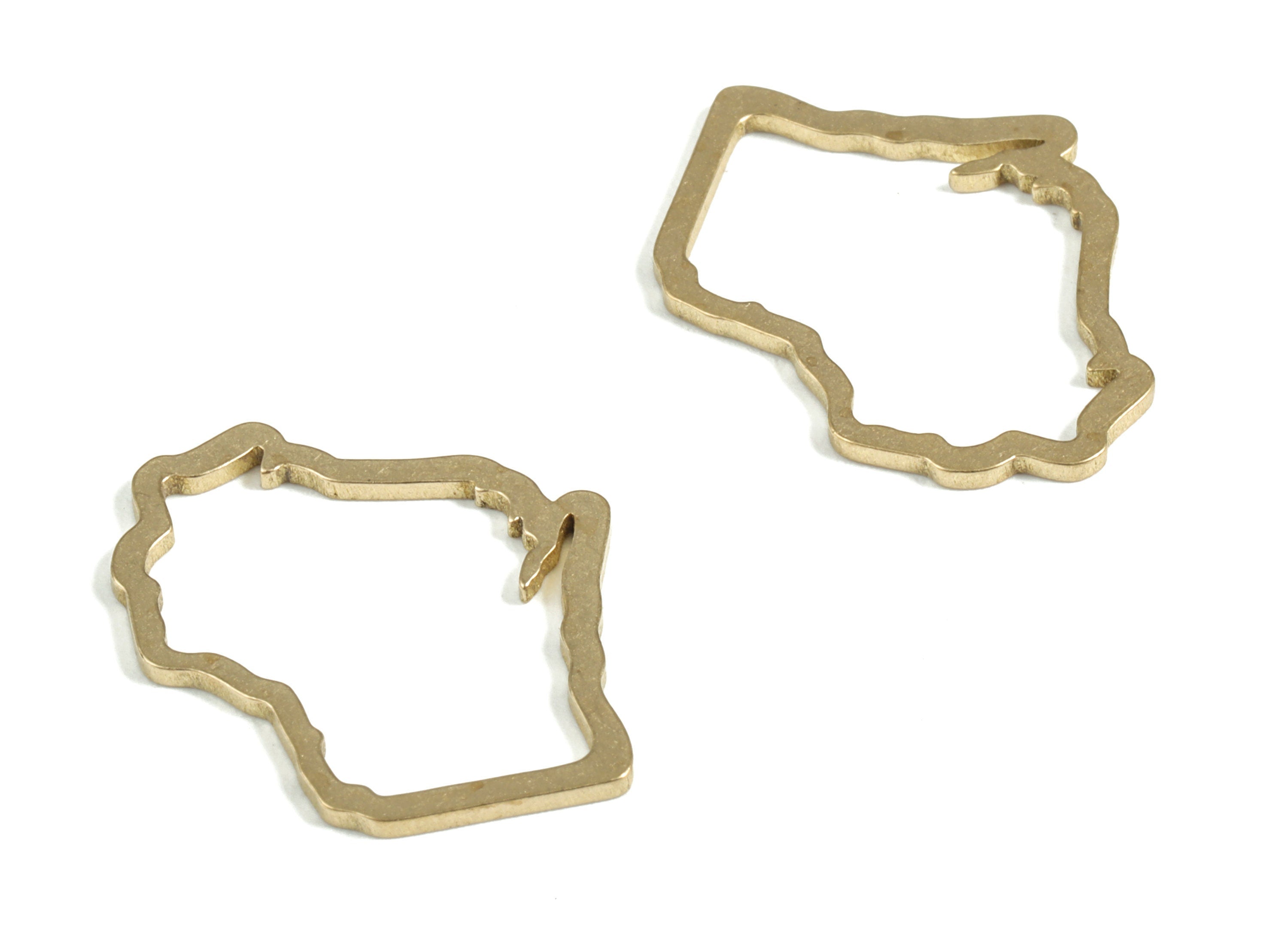 Brass Irregular Charms - Irregular Shaped Raw Brass Pendants - Earring Findings – DIY Jewelry Making Supplies - 26.3x25.1x0.6mm - PP3972 - DOMEDBAZAAR