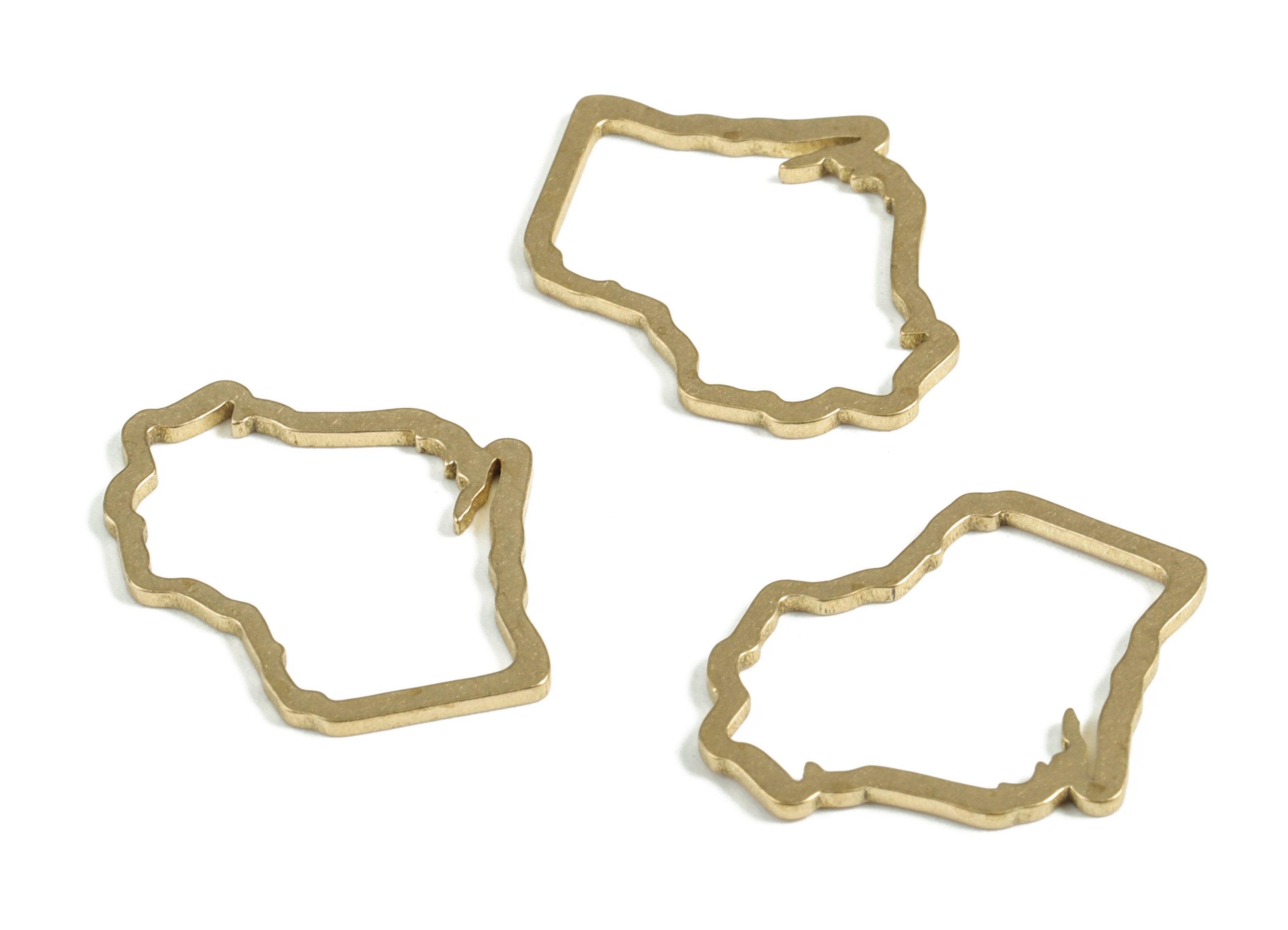 Brass Irregular Charms - Irregular Shaped Raw Brass Pendants - Earring Findings – DIY Jewelry Making Supplies - 26.3x25.1x0.6mm - PP3972 - DOMEDBAZAAR