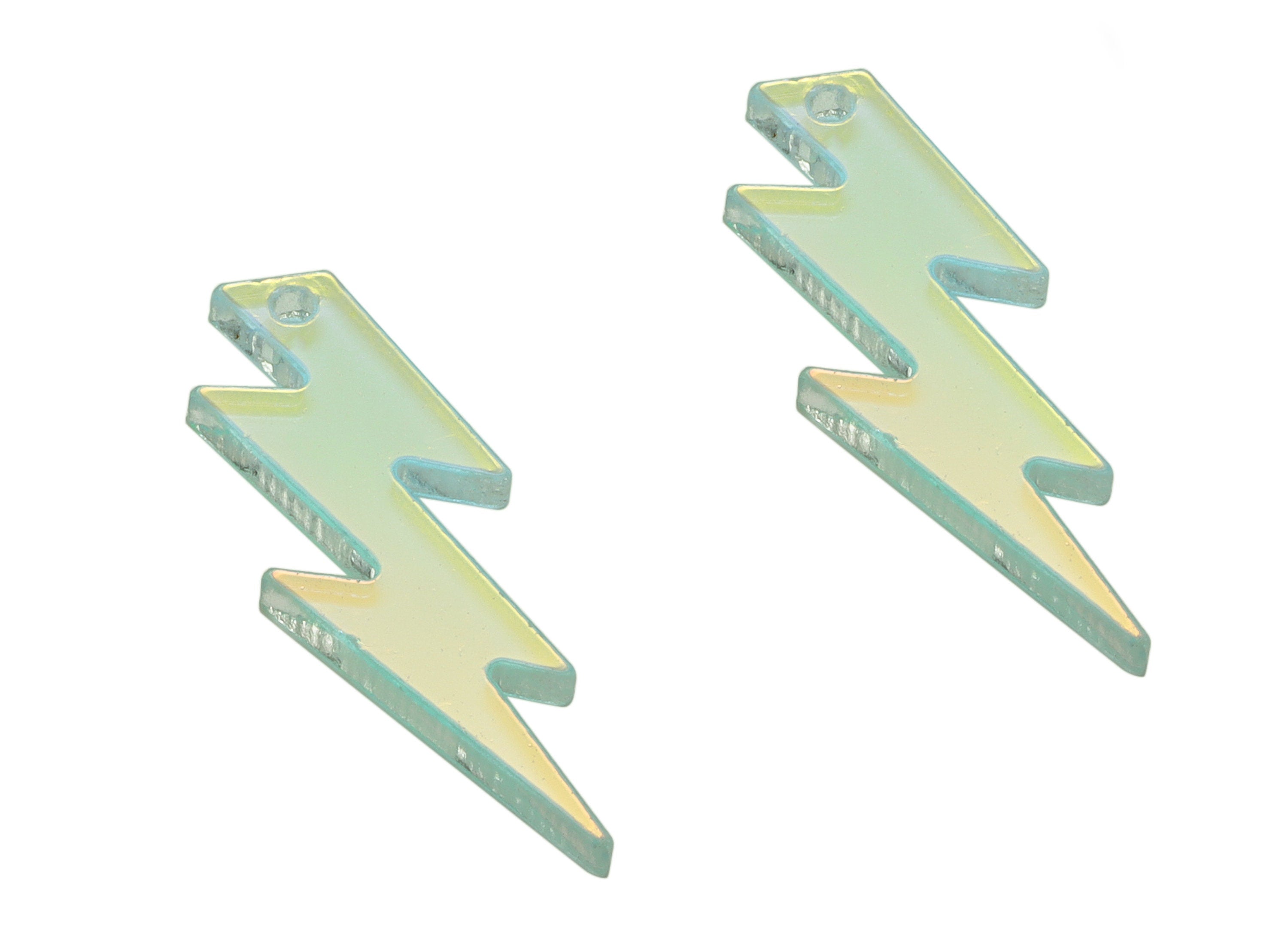 Acrylic Lightning Pendant - Colorful Acrylic Lightning Earring Charms - Jewelry Supplies - Color Code:A575 - 24.78x8.44x1.81mm - AC2269-A575 - DOMEDBAZAAR