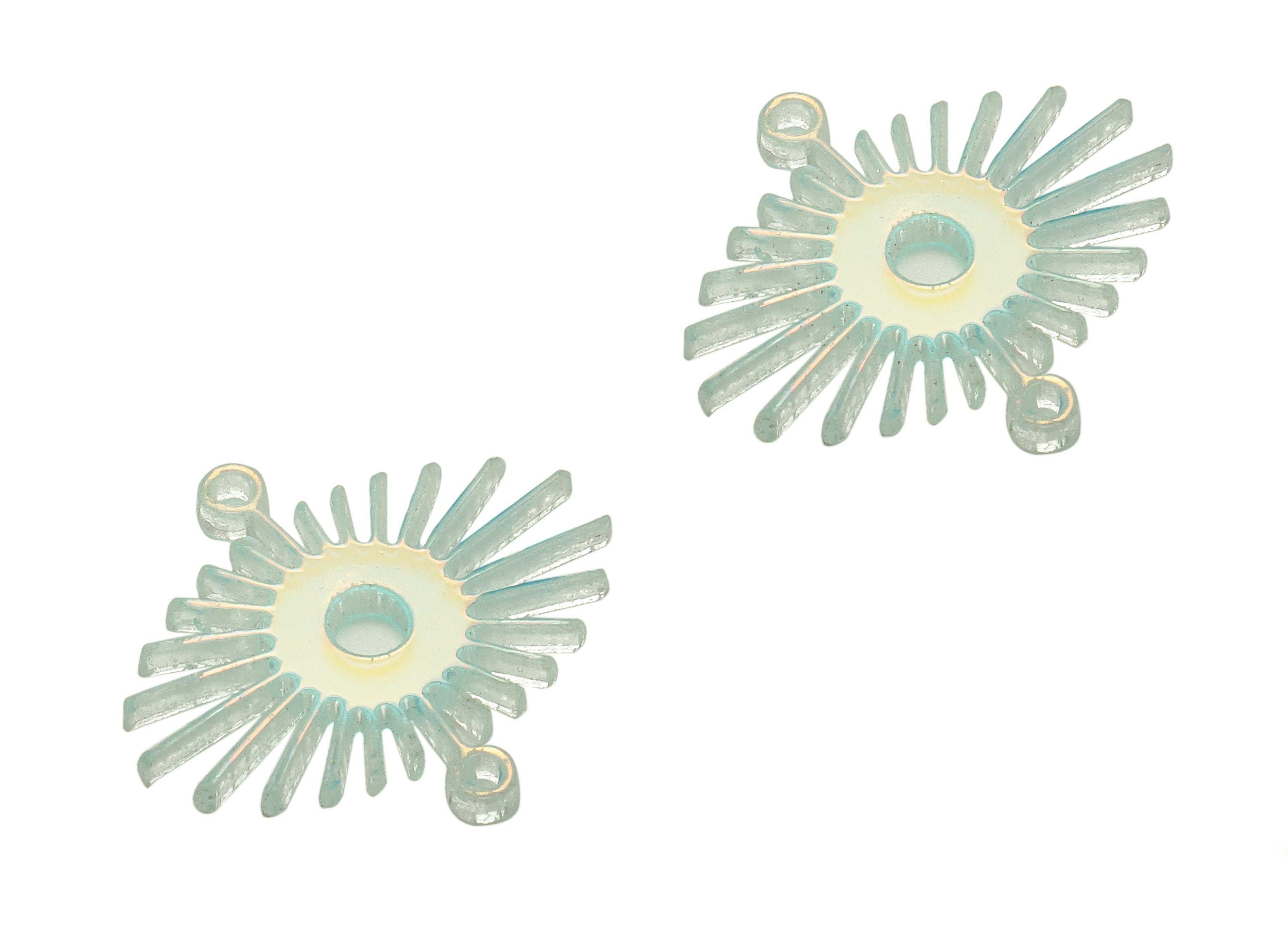 Colorful Acrylic Eye Earring Connector - Acrylic Eye Charms - Jewelry Making Supplies - Color Code: A575 - 23.86x21.3x1.85mm - AC2272-A575 - DOMEDBAZAAR