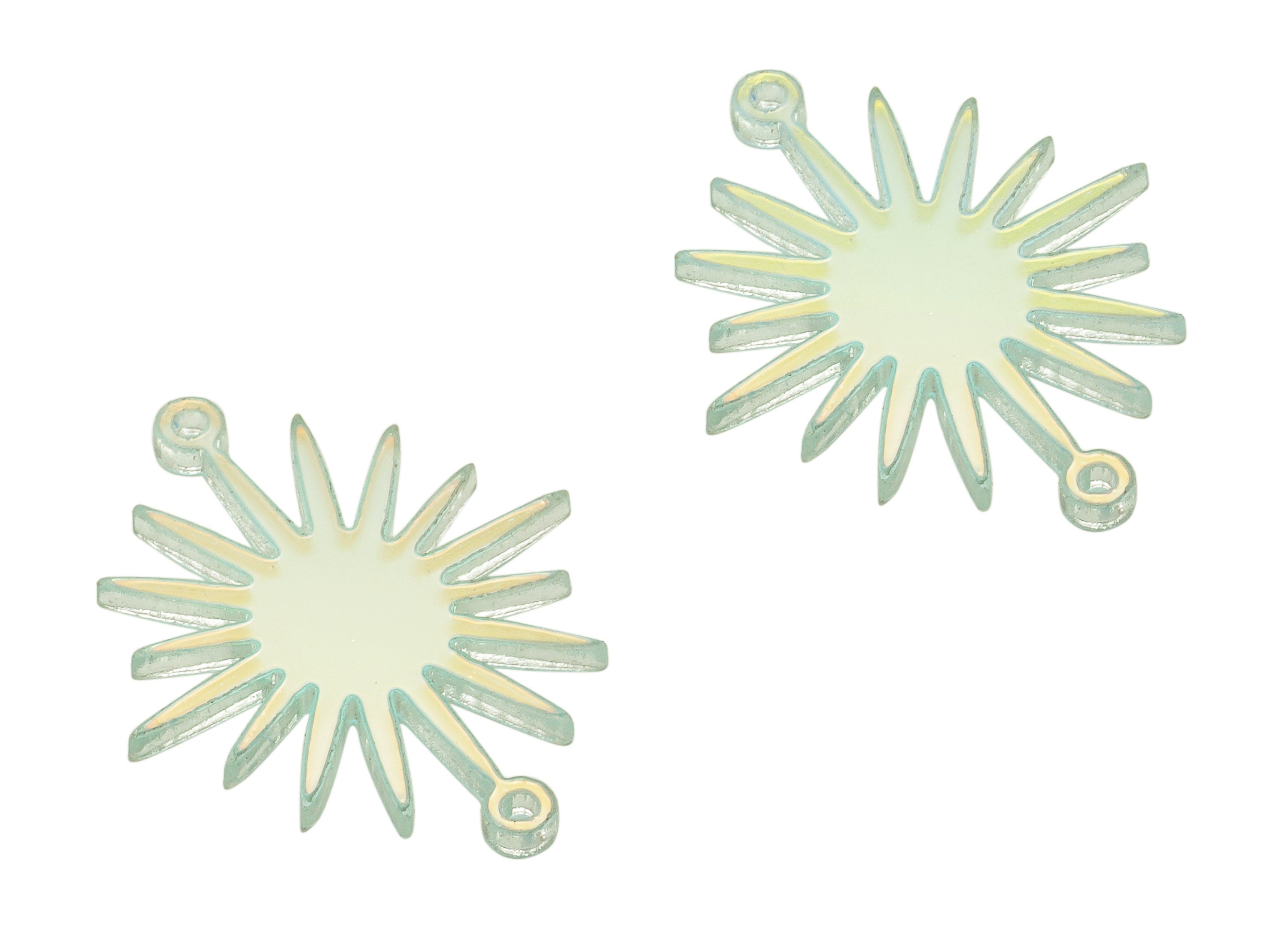 Acrylic Sun Charms - Colorful Acrylic Sun Earring Connector - Jewelry Making Supplies - Color Code:A575 - 27.63x22.43x1.78mm - AC2273-A575 - DOMEDBAZAAR