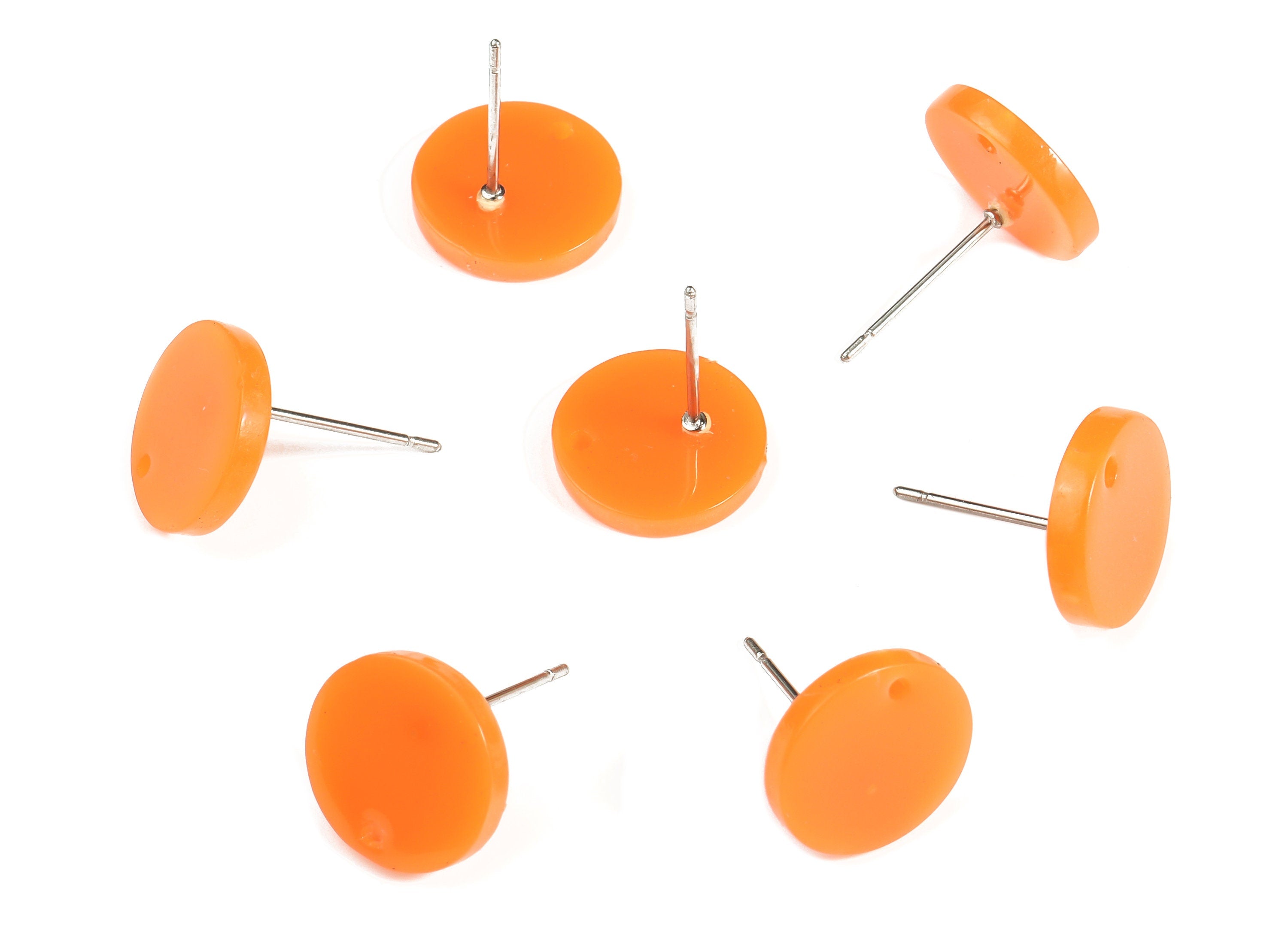 Acrylic Round Earring Stud - Acrylic Round Earring Post - Earring Post Findings - Color Code: A615- 11.73x11.64x2.05mm - AC1139-A615 - DOMEDBAZAAR