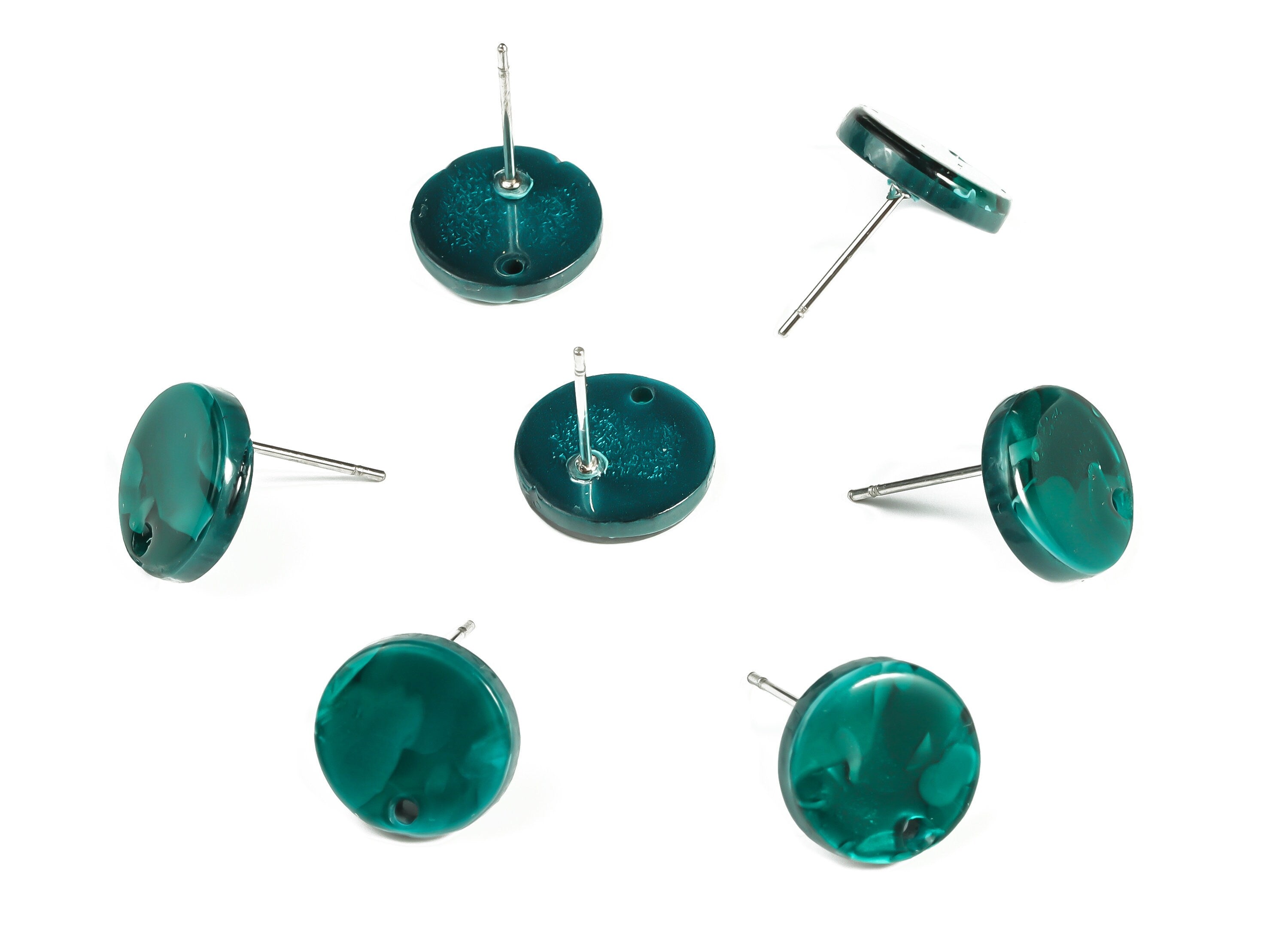 Acrylic Round Earring Post - Acrylic Round Earring Stud - Earring Post Findings - Color Code: A624- 11.78x11.71x2.19mm - AC1139-A624 - DOMEDBAZAAR