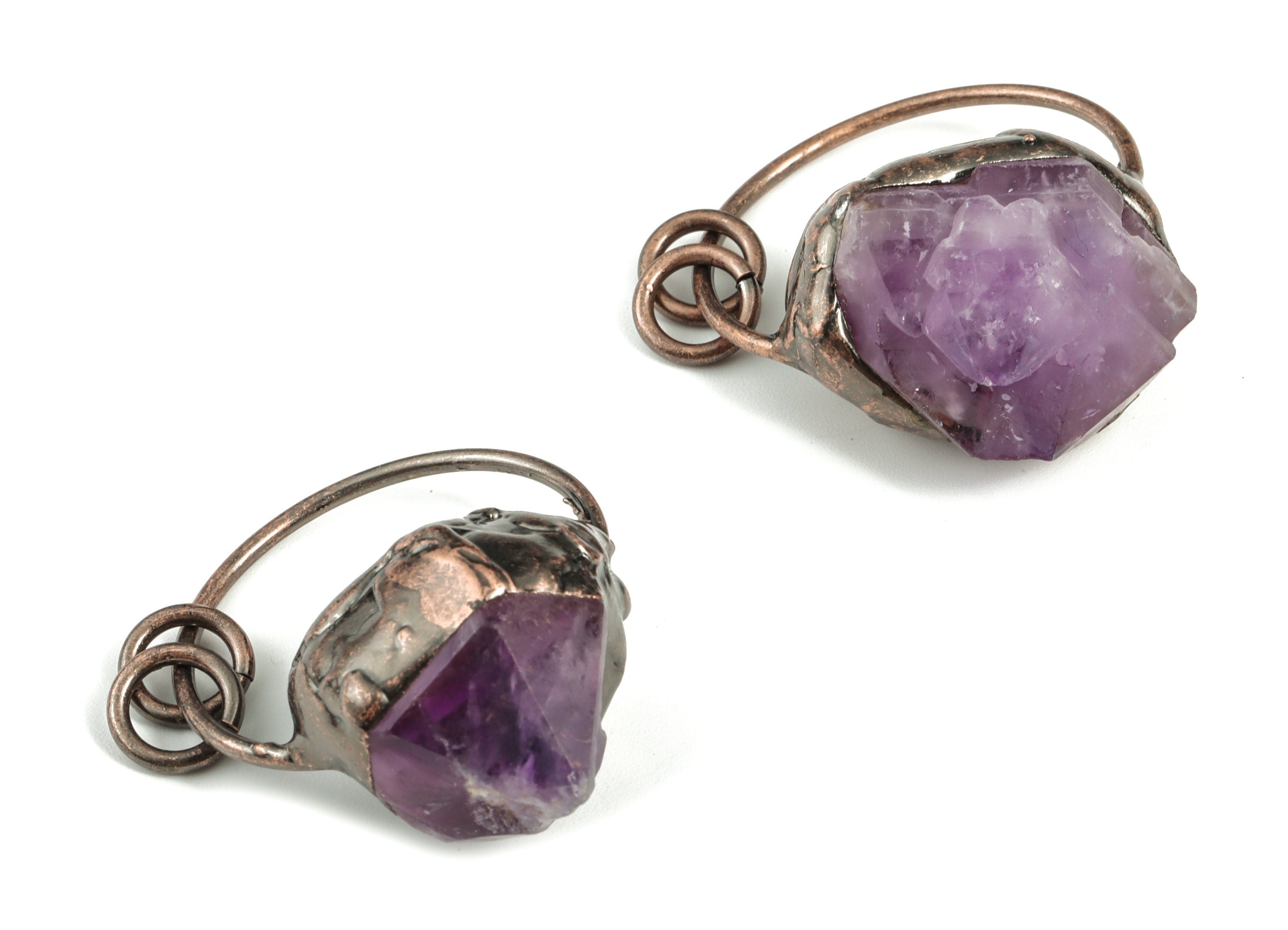 Purple Amethyst Pendant Charms – Irregular Amethyst Purple  Earring Charm – Jewelry Supplies - Average Size - 41.57x30.46x23.10mm - NS1344 - DOMEDBAZAAR
