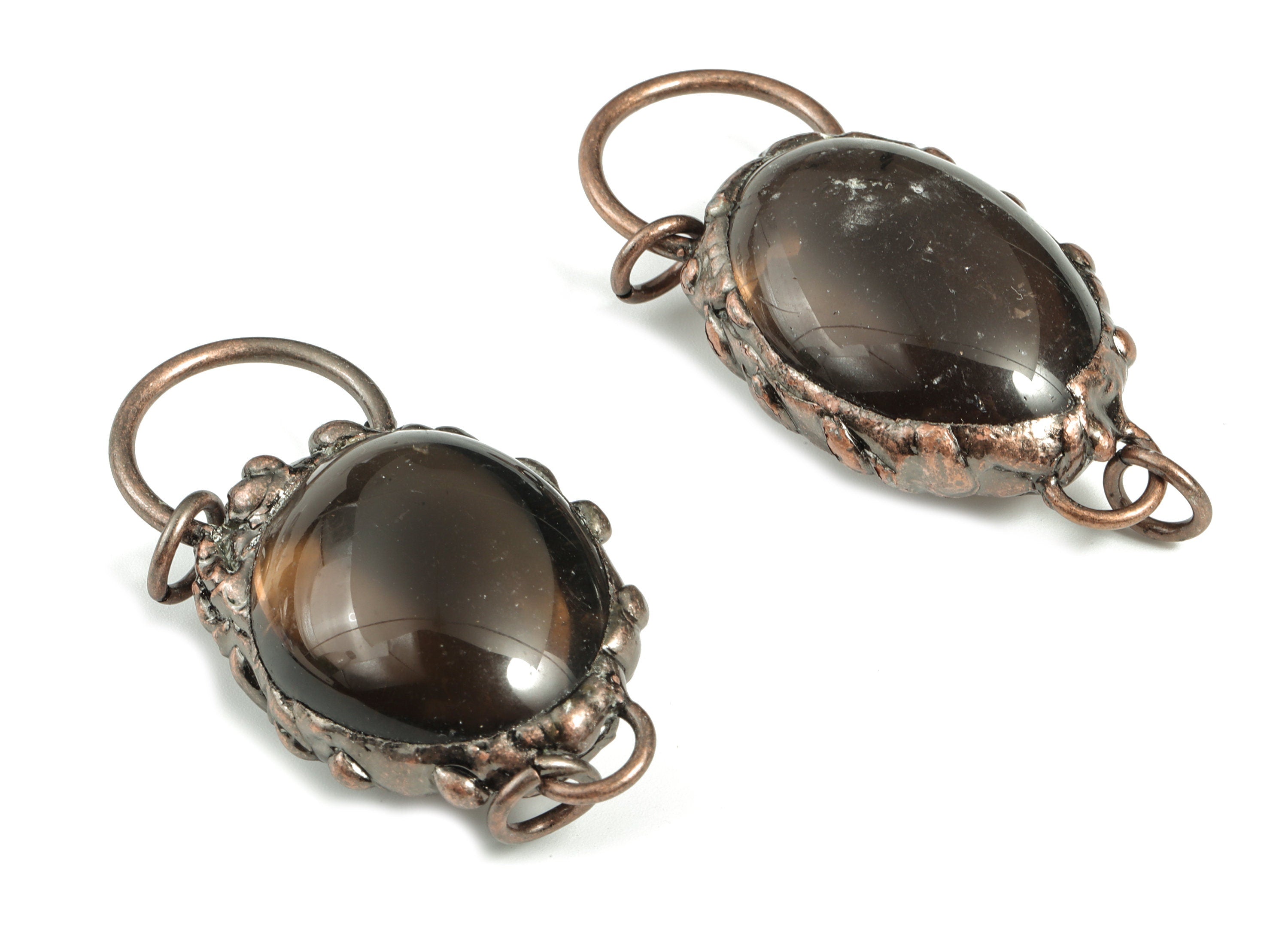 Smoky Quartz Earring Charm – Citrine Pendant with A Loop – Citrine Gemstone - Average Size – Jewelry Supplies – 58.40×33.94×25.63mm - NS1367 - DOMEDBAZAAR