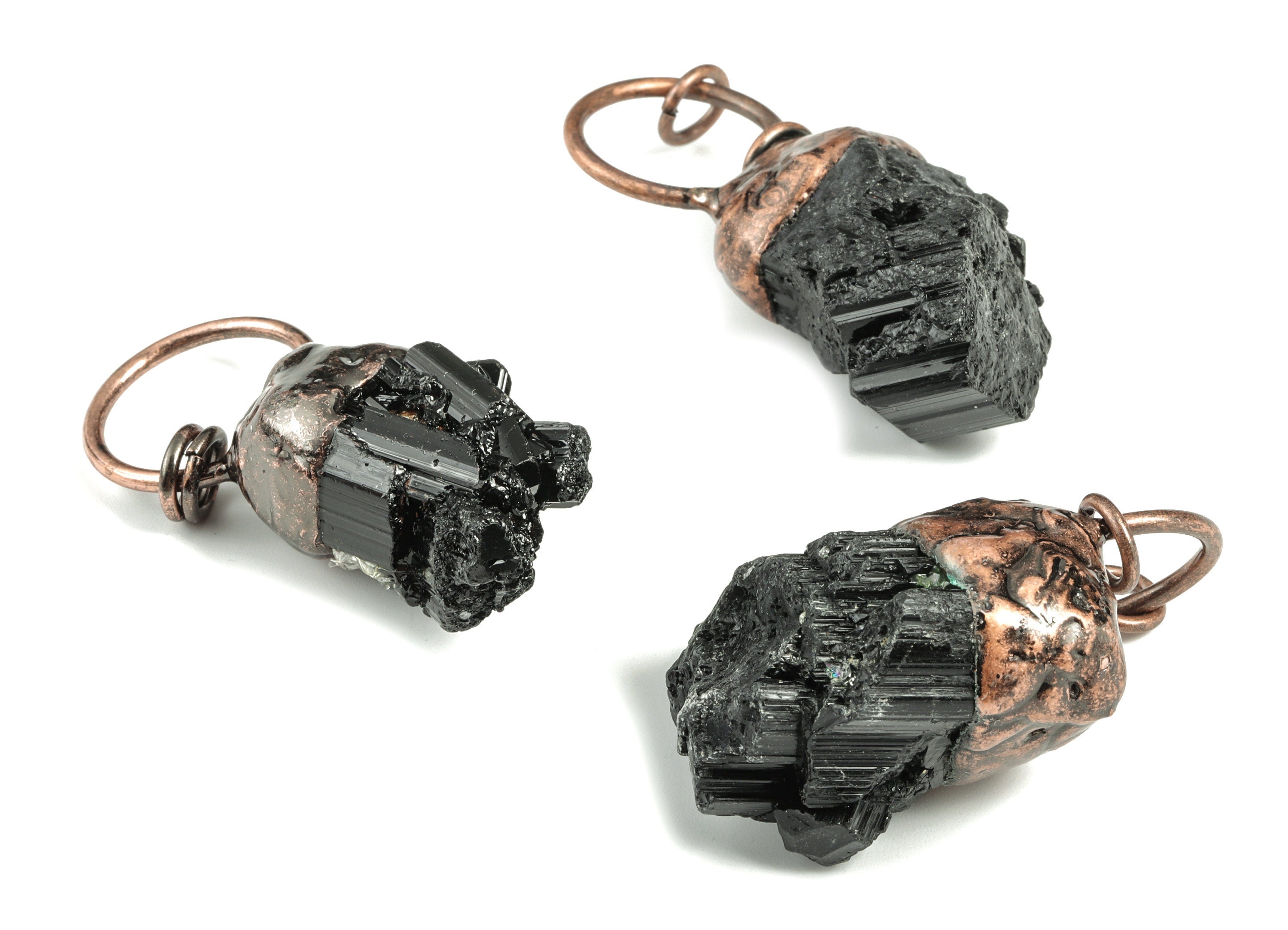 Raw Black Tourmaline Pendant – Black Tourmaline Jet stone – Healing Crystal Jewelry - Adjustable Size - 58.56× 25.3× 21.42mm - NS1368 - DOMEDBAZAAR