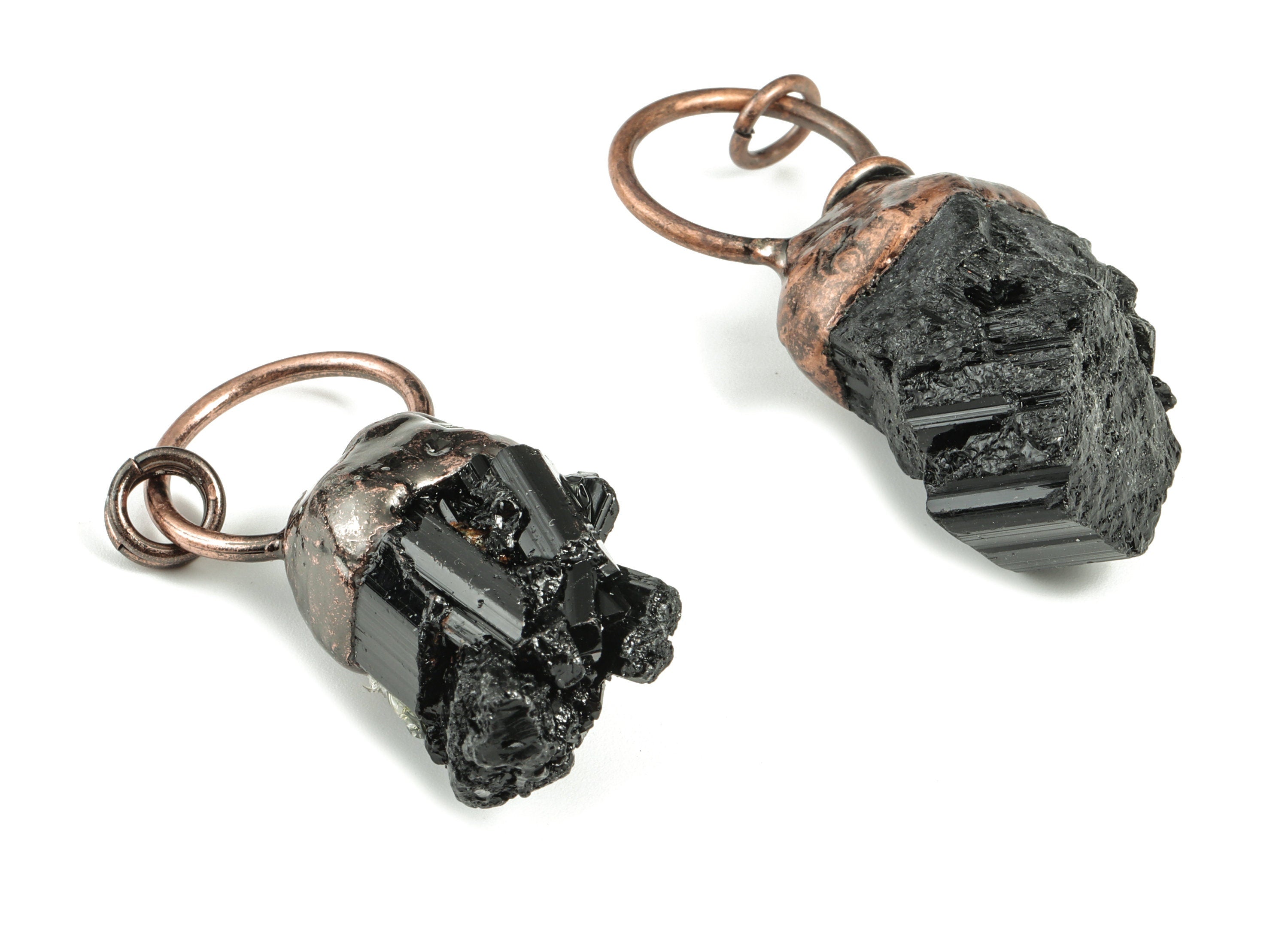 Raw Black Tourmaline Pendant – Black Tourmaline Jet stone – Healing Crystal Jewelry - Adjustable Size - 58.56× 25.3× 21.42mm - NS1368 - DOMEDBAZAAR