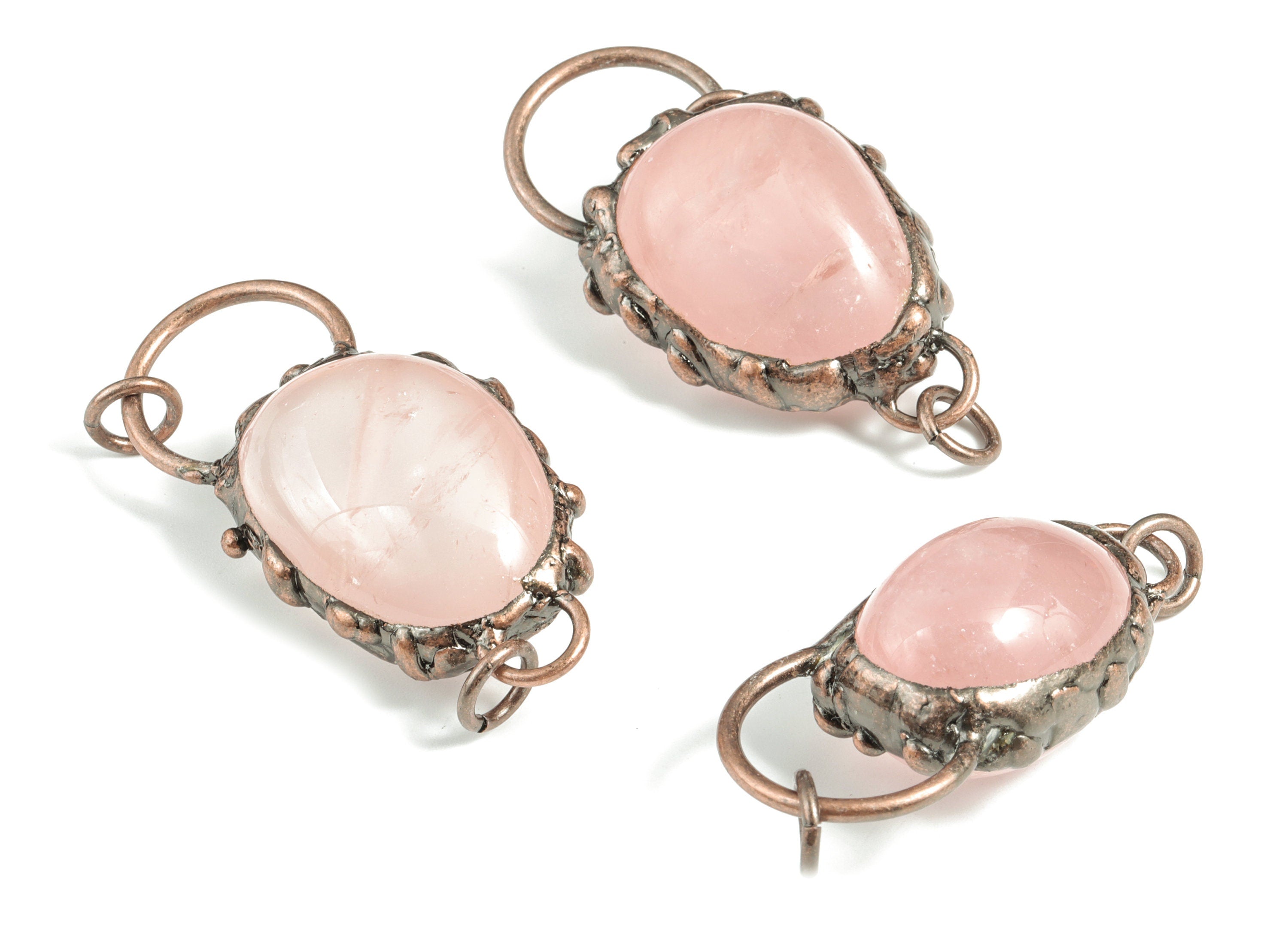 Powder Pink Crystal Pendant – Oval Shape Pink Crystal Jewelry Charm – DIY Jewelry Supplies - Average Size - 54.36× 28.8 × 21.46 mm - NS1382 - DOMEDBAZAAR
