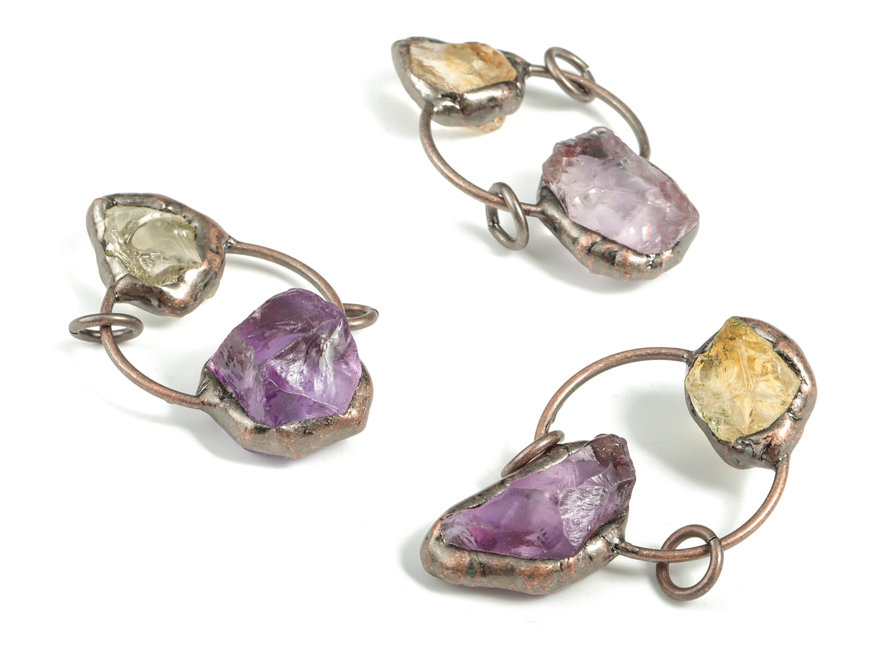 Purple Amethyst Pendant - Huang Jing Stone Charm – Amethyst Earring Charm - Jewelry Making - Average Size - 52.97×29.44×14.46mm - NS1389 - DOMEDBAZAAR
