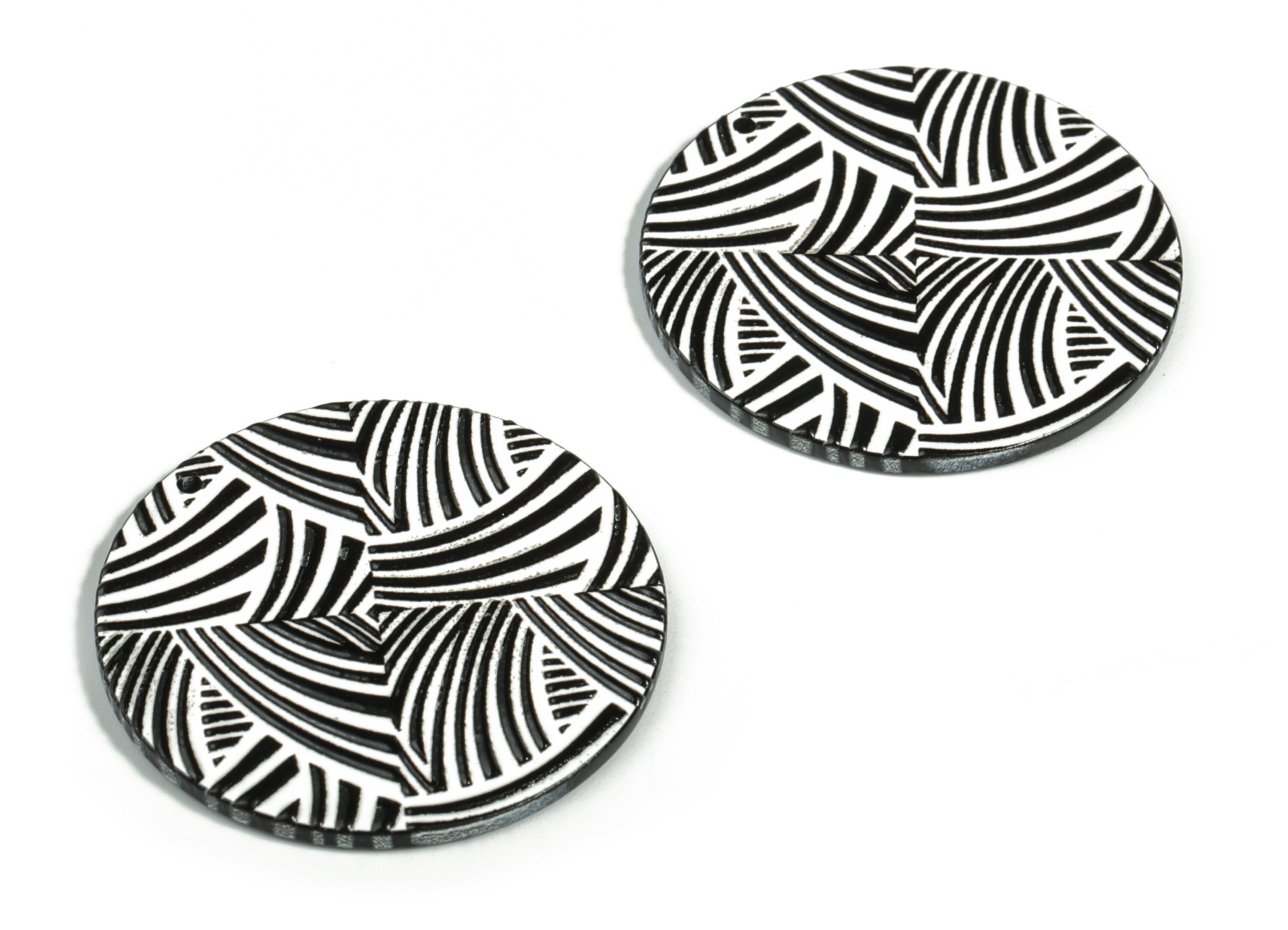 Acrylic Round Earring Charms - Acrylic Circle Pendant - Earring Findings - Jewelry Making Supplies - 39.88x39.88x2.32mm - AC2223 - DOMEDBAZAAR