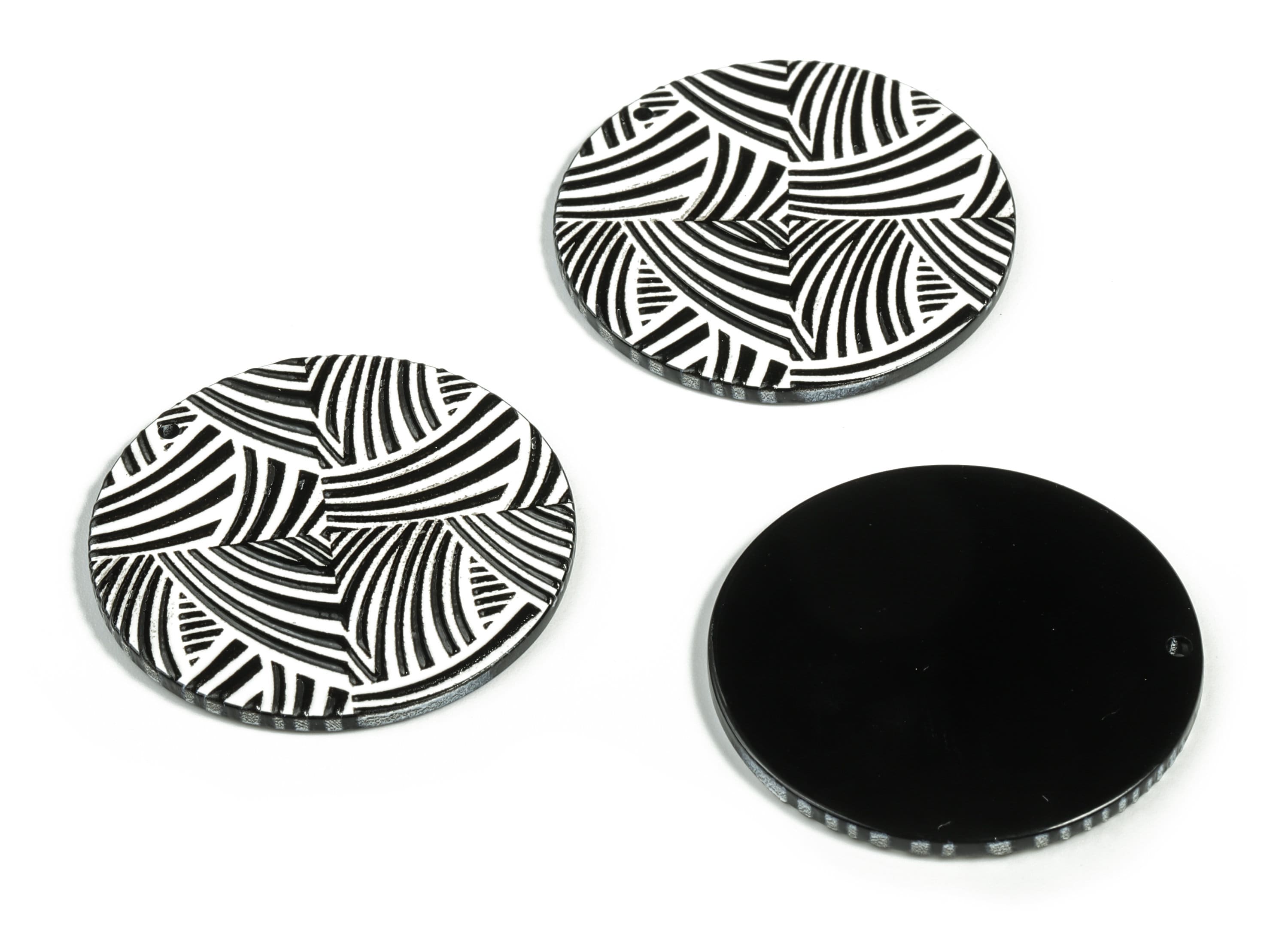 Acrylic Round Earring Charms - Acrylic Circle Pendant - Earring Findings - Jewelry Making Supplies - 39.88x39.88x2.32mm - AC2223 - DOMEDBAZAAR